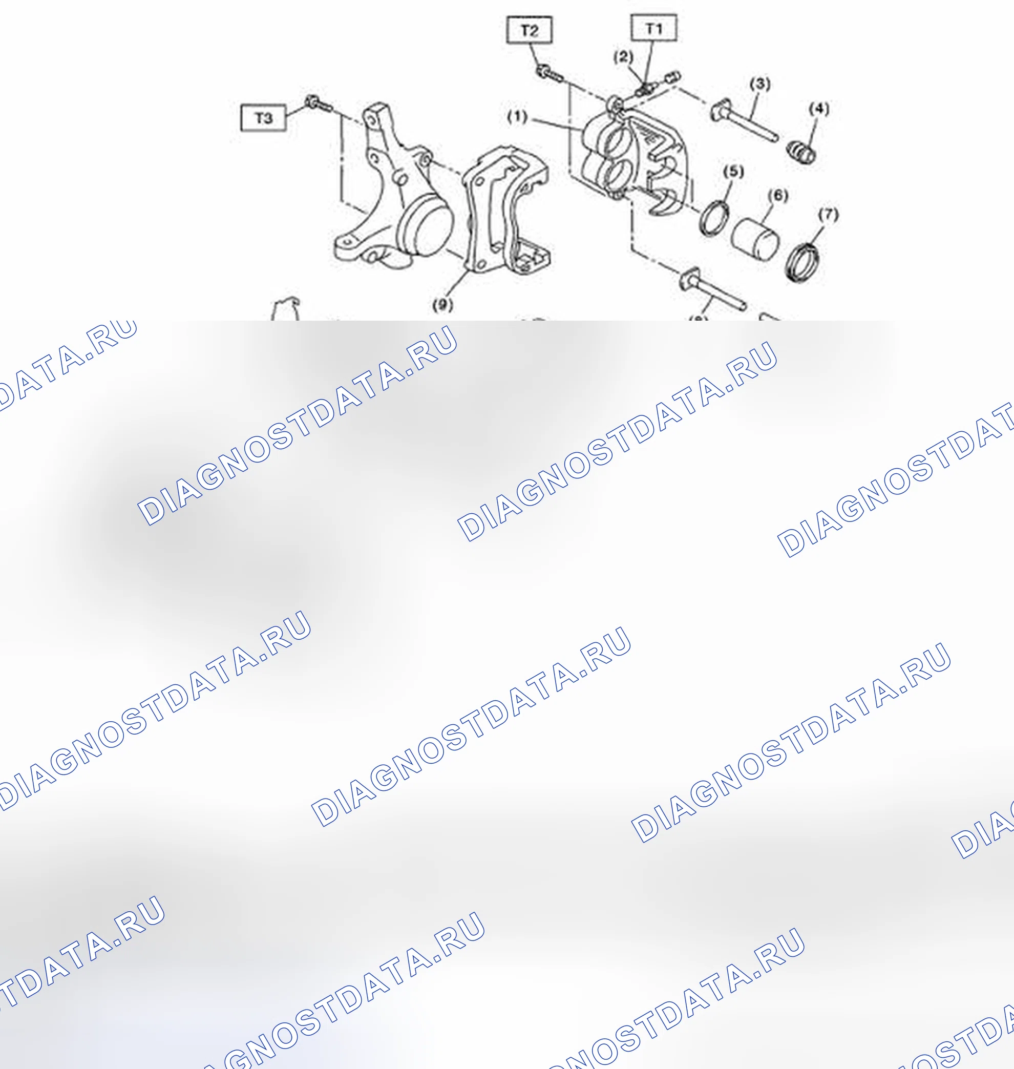 Рис. 9: ПЕРЕДНИЙ ДИСКОВЫЙ ТОРМОЗ. Subaru Impreza WRX GH