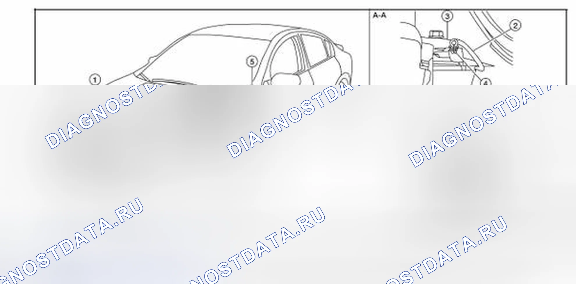 Рис. 203: УПРАВЛЕНИЕ ЗАМКОМ КАПОТА: расположение компонентов. Nissan Altima L32