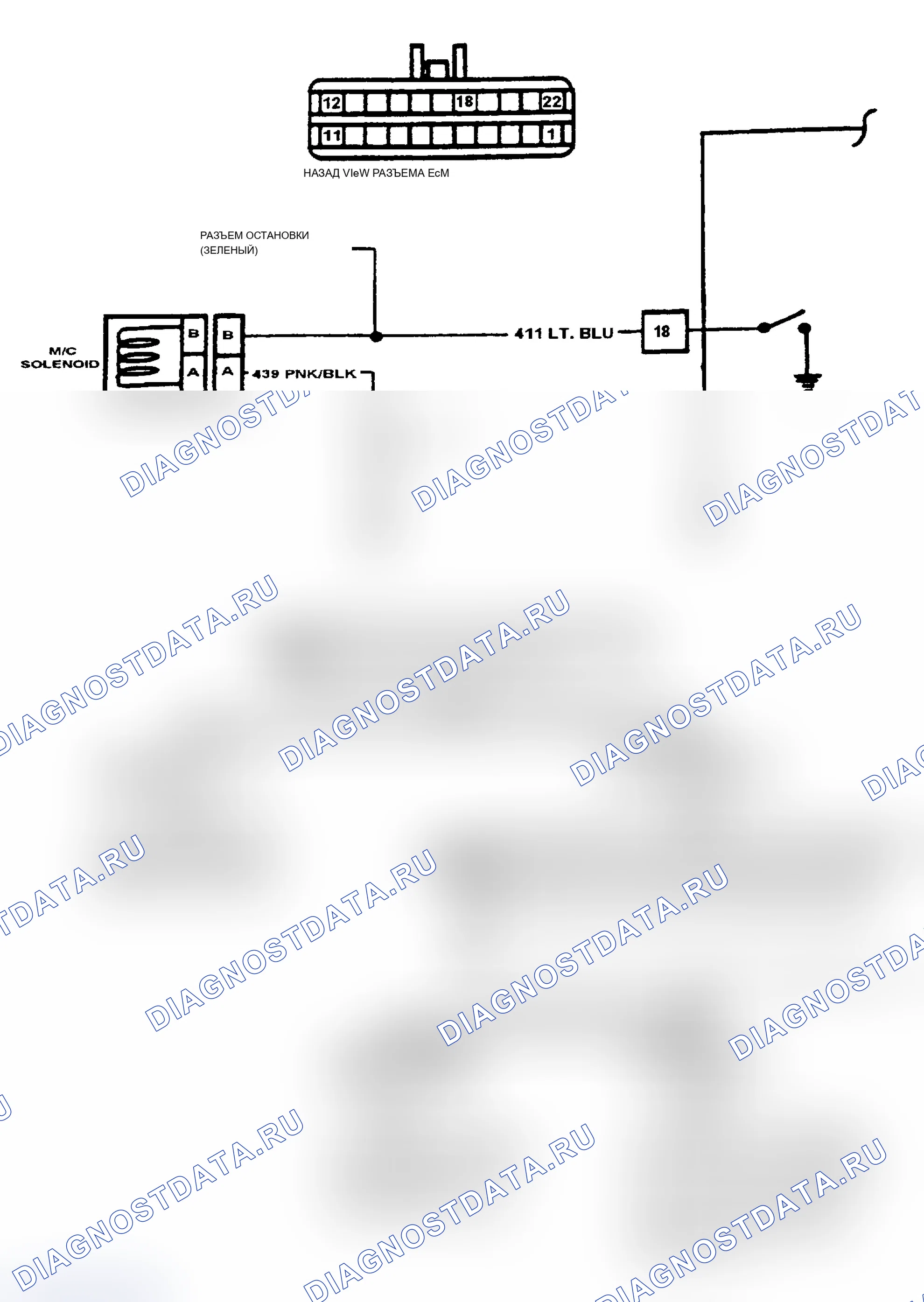 Рис. 117: Код 54: Высокий уровень цепи соленоида M/C. Chevrolet Cab & Chassis S10 