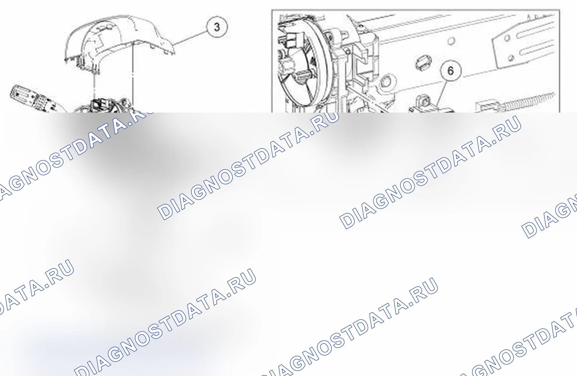 Рис. 54: Датчик поворота рулевого колеса. Ford Explorer IV