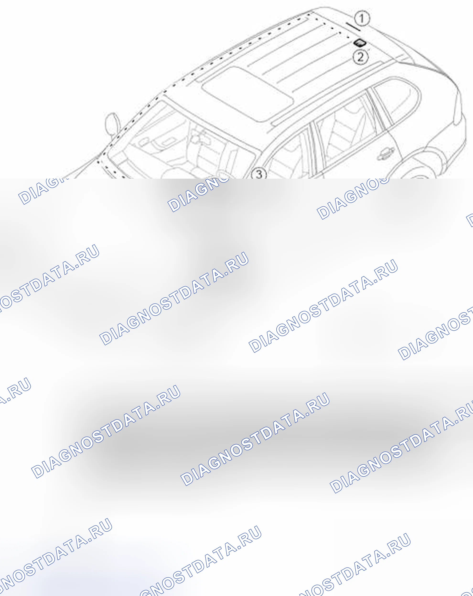 Рис. 5: Определение расположения компонентов вспомогательного нагревателя. Porsche Cayenne Turbo I рестайлинг
