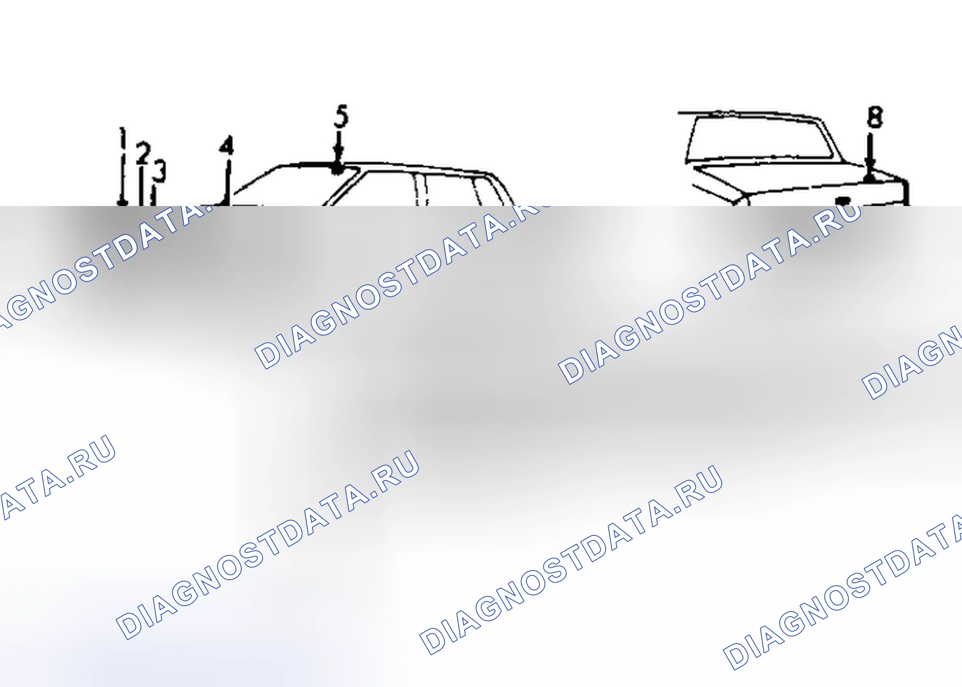 Рис. 13: РАСПОЛОЖЕНИЕ ИНФОРМАЦИОННЫХ МЕТОК. Oldsmobile Ninety-Eight X