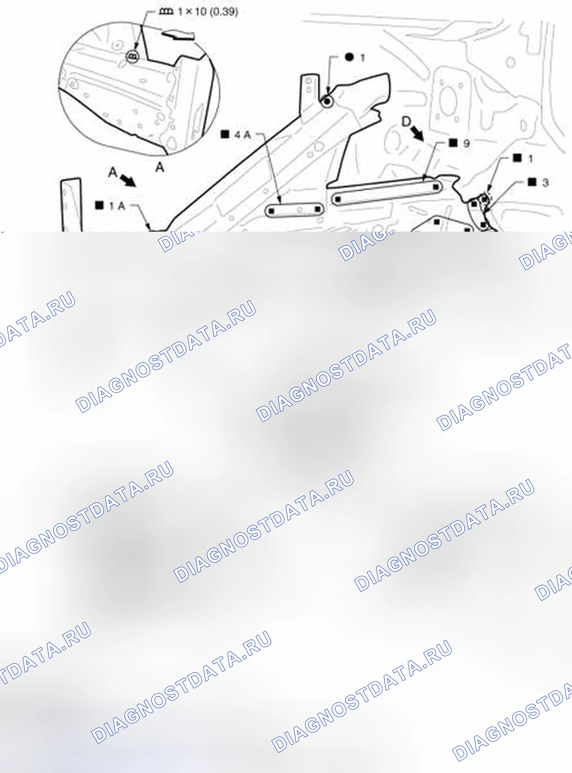 Рис. 582: Элемент передней стороны. Nissan Murano Z51 рестайлинг 2