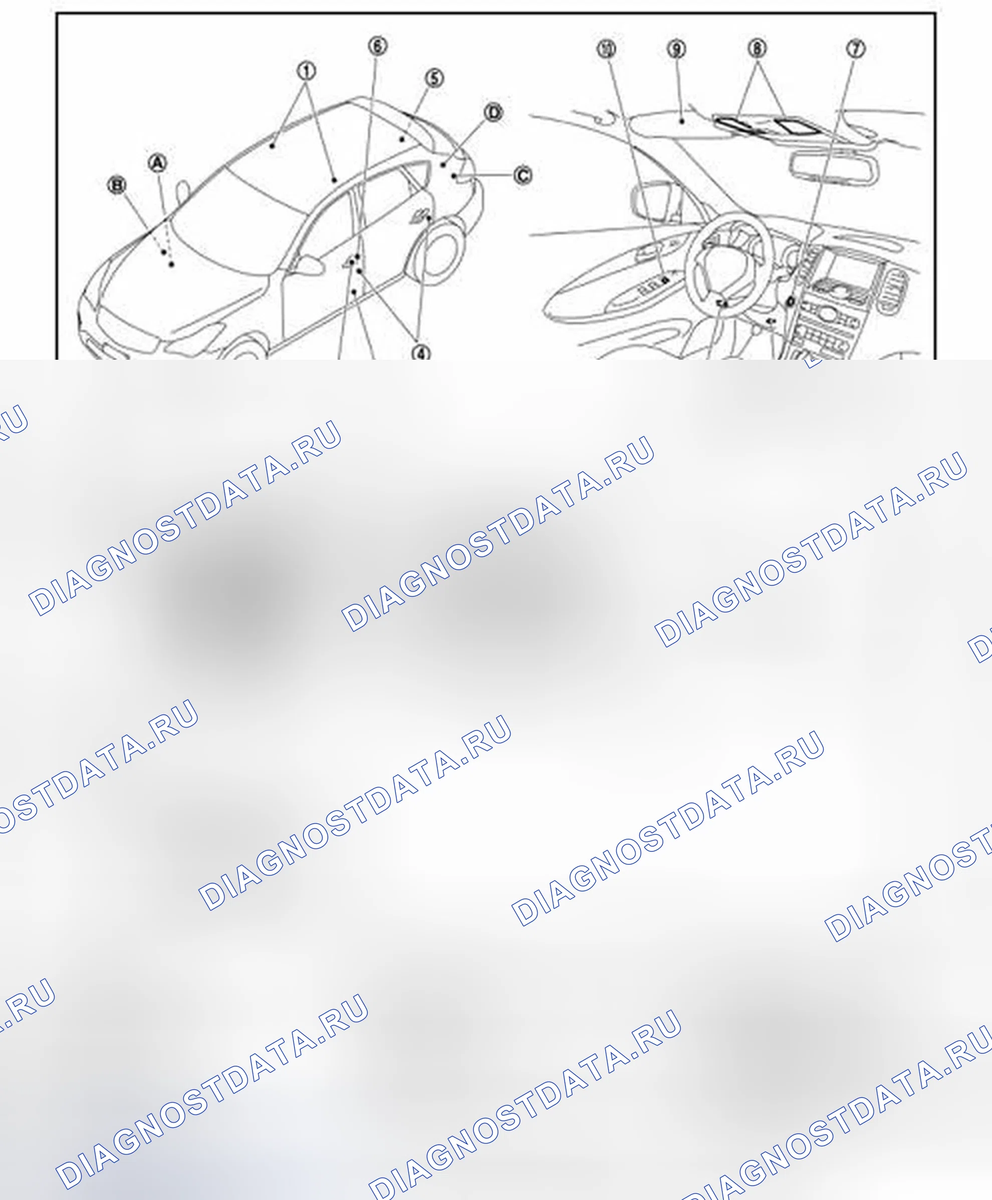 Рис. 30: Расположение компонентов. Infiniti EX35 I
