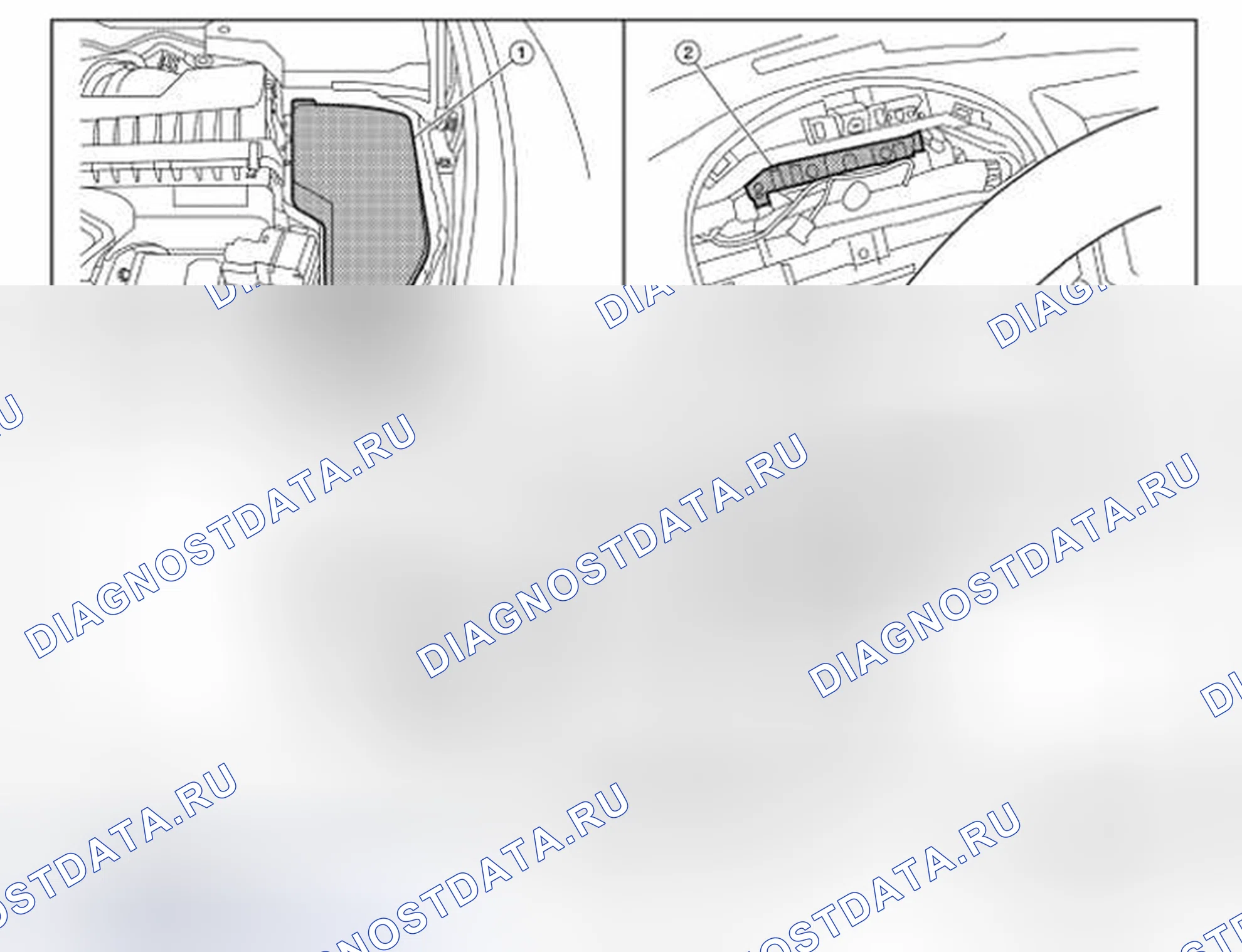 Рис. 2: Расположение компонентов. Honda Passport I
