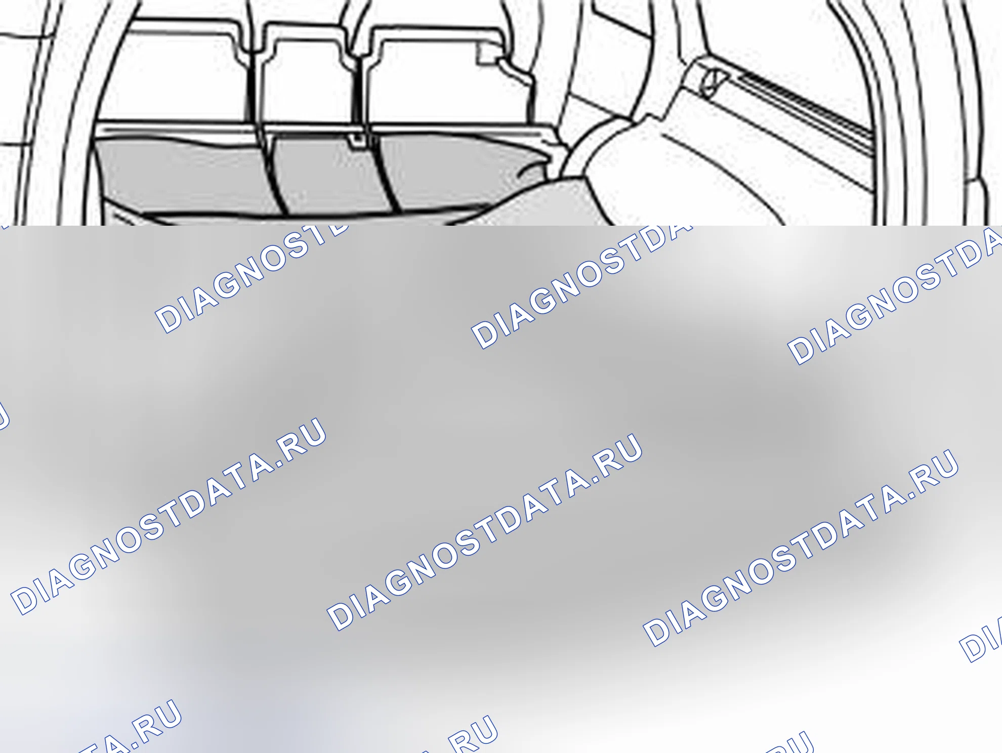 Рис. 432: Положение защитной крышки в грузовом отсеке. Volvo XC70 I рестайлинг