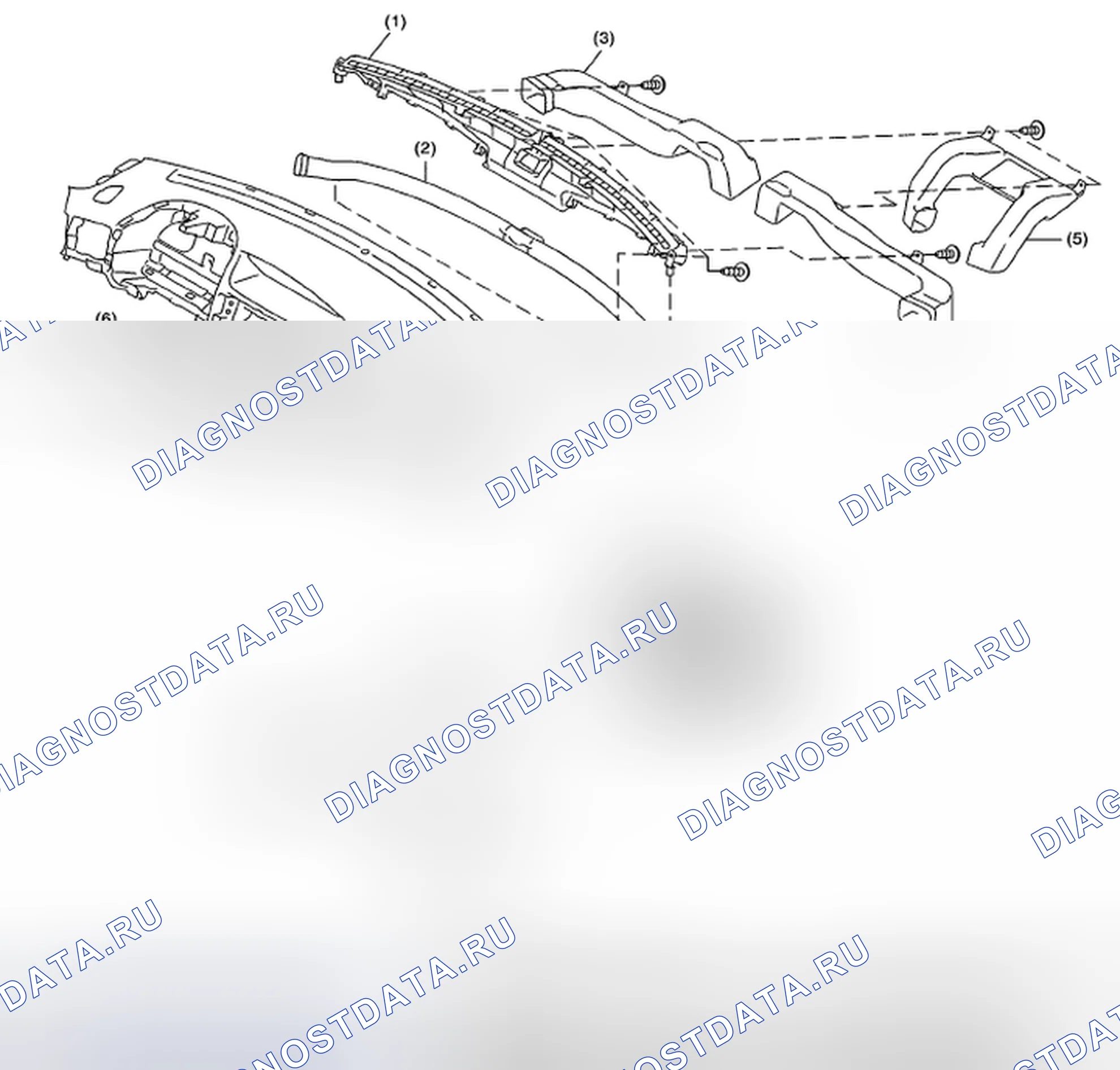 Рис. 89: ВОЗДУХОВОД НАГРЕВАТЕЛЯ. Subaru Impreza WRX GH