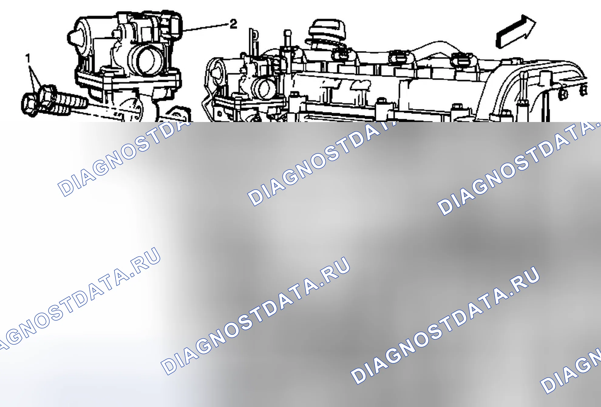 Рис. 9: Замена обратного клапана впрыска вторичного воздуха - правая сторона. Chevrolet Malibu VIII рестайлинг