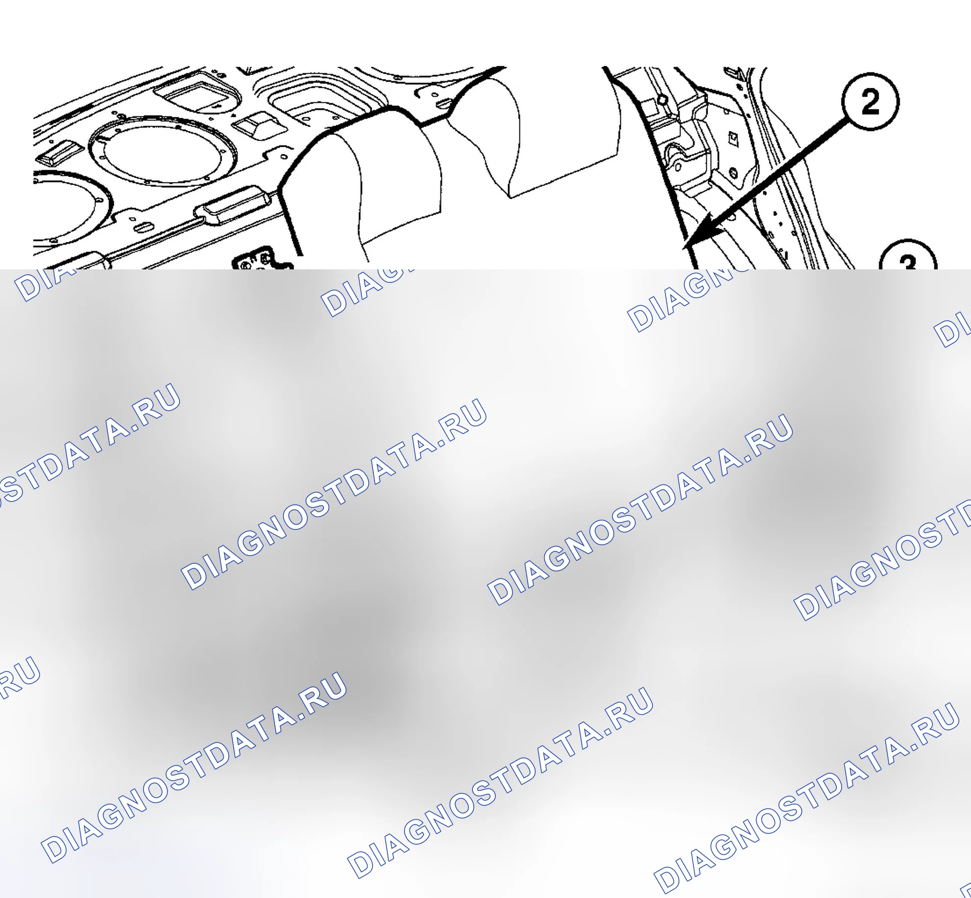 Рис. 498: Спинка сиденья 60 / 40 - Экспортный седан. Dodge Magnum I рестайлинг