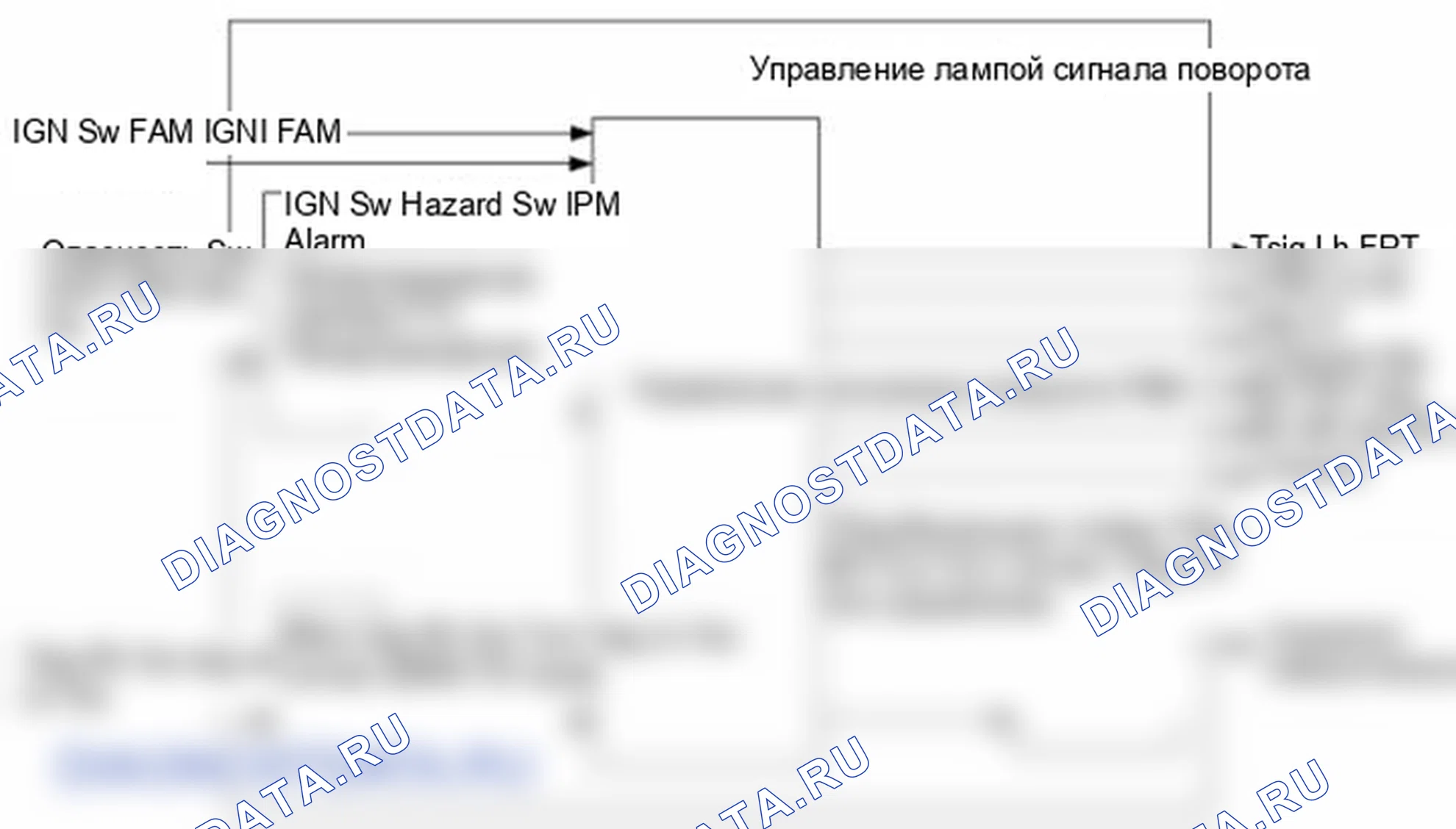 Рис. 33: Управление лампой сигнала поворота. Hyundai Equus II
