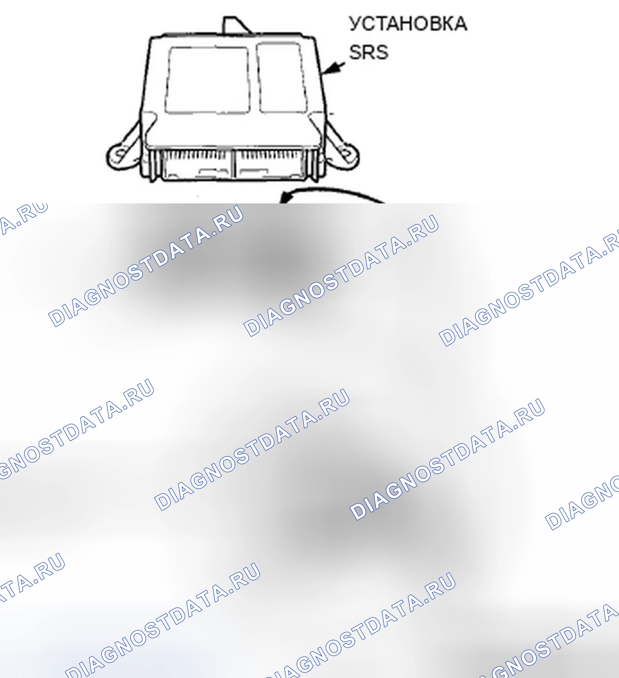 Рис. 275: Открытие короткозамыкающих разъемов блока SRS для диагностики. Acura TSX II