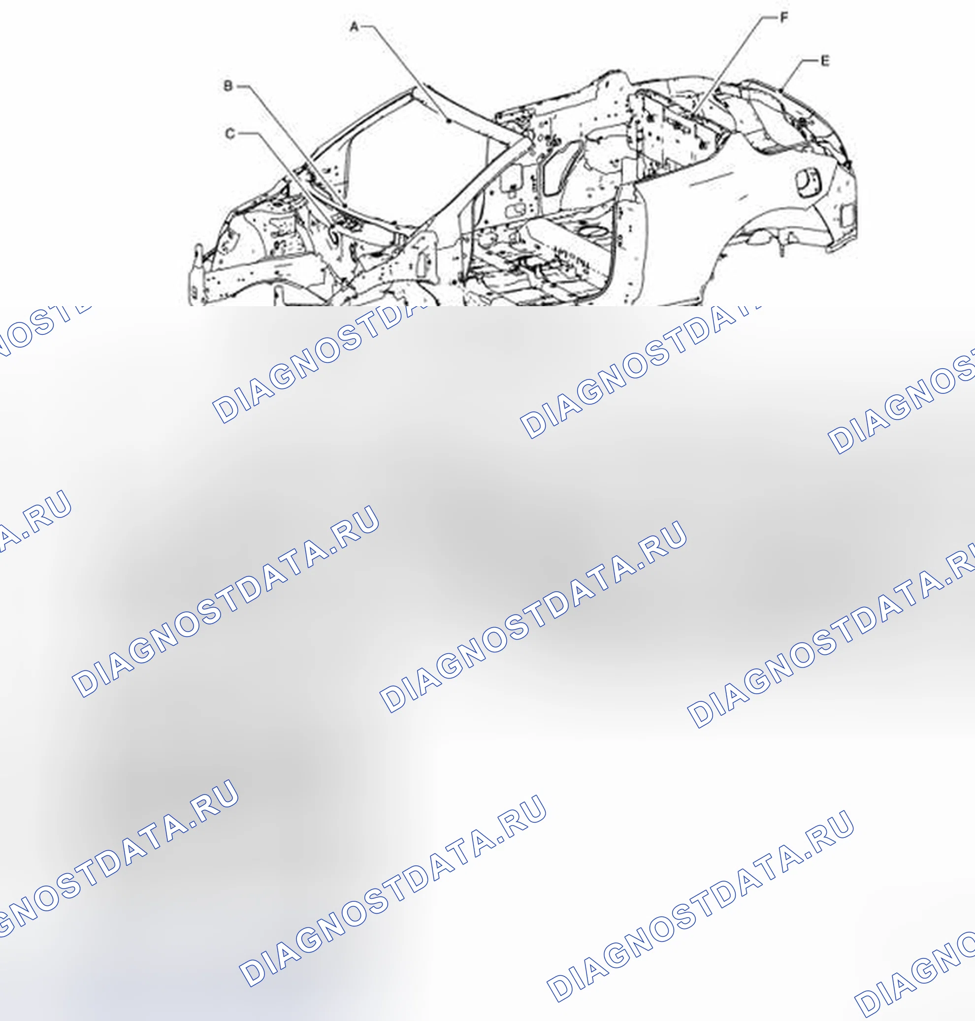 Рис. 596: Метки центра тела. Nissan Murano Z51 рестайлинг 2