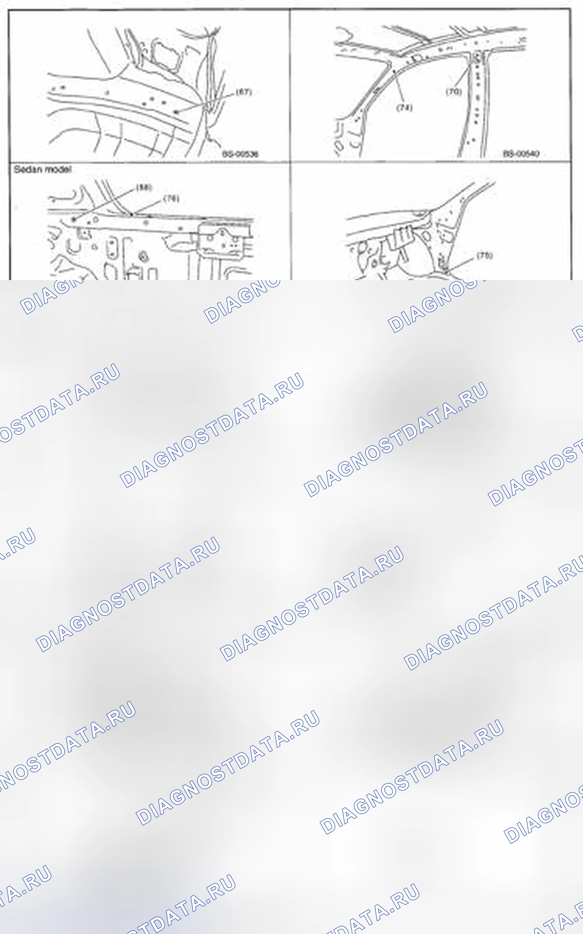 Рис. 47: Определение опорных точек (3 из 3). Subaru Impreza WRX GD/GG рестайлинг 2