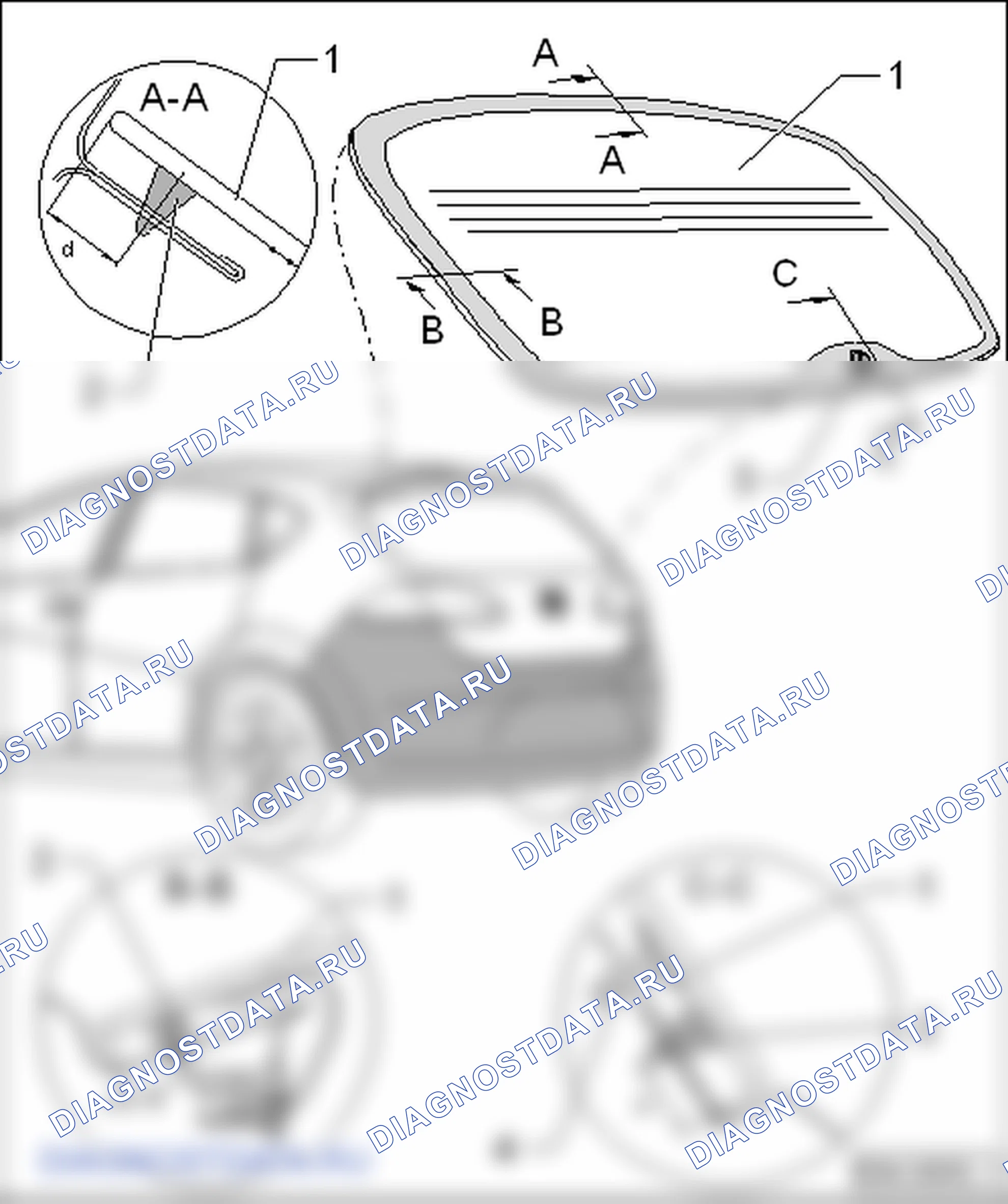 Вклеенные стёкла (Кузов, наружные арматурные работы). SEAT Leon Ii