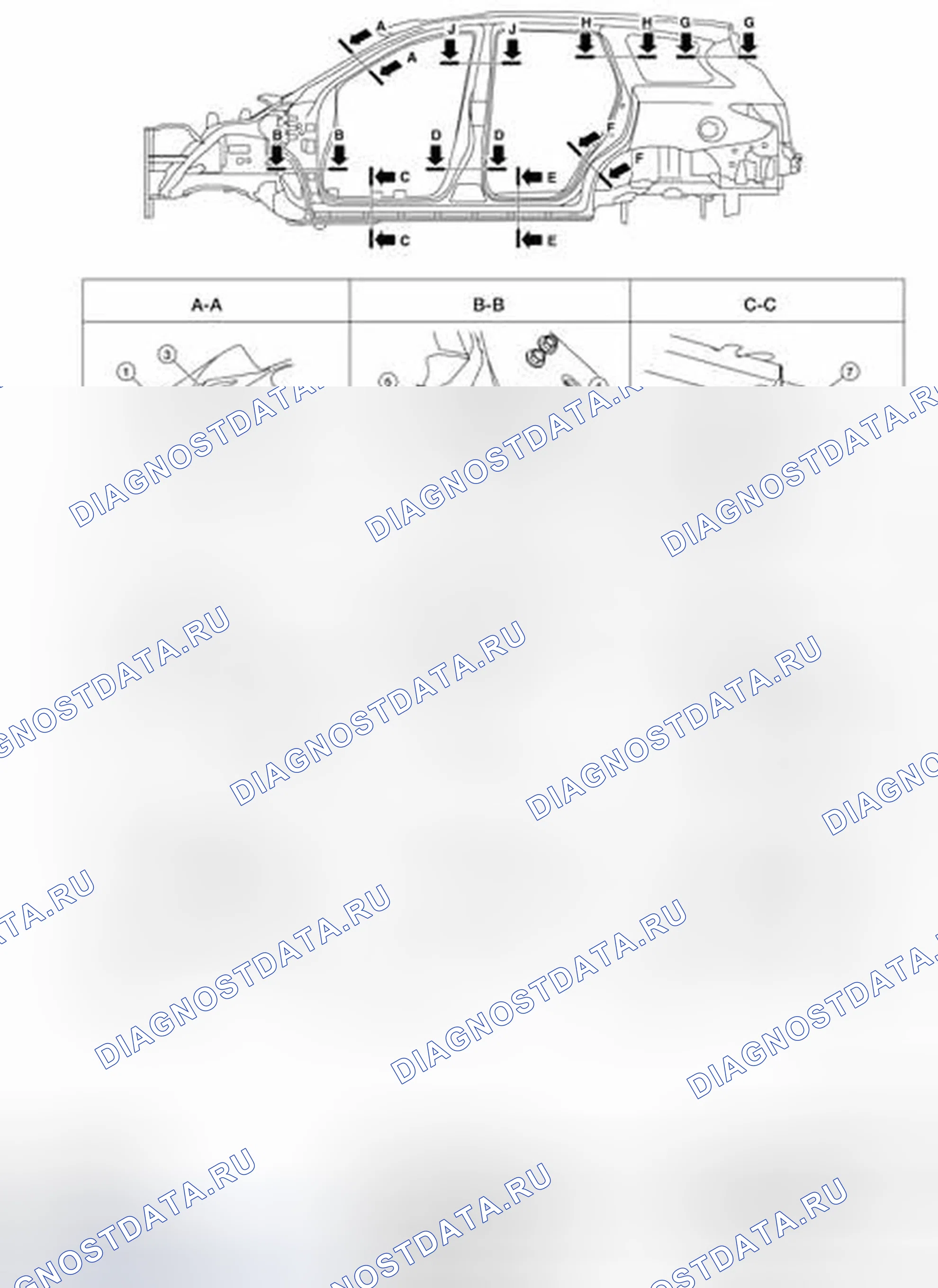 Рис. 107: Конструкция кузова. Infiniti QX60 I