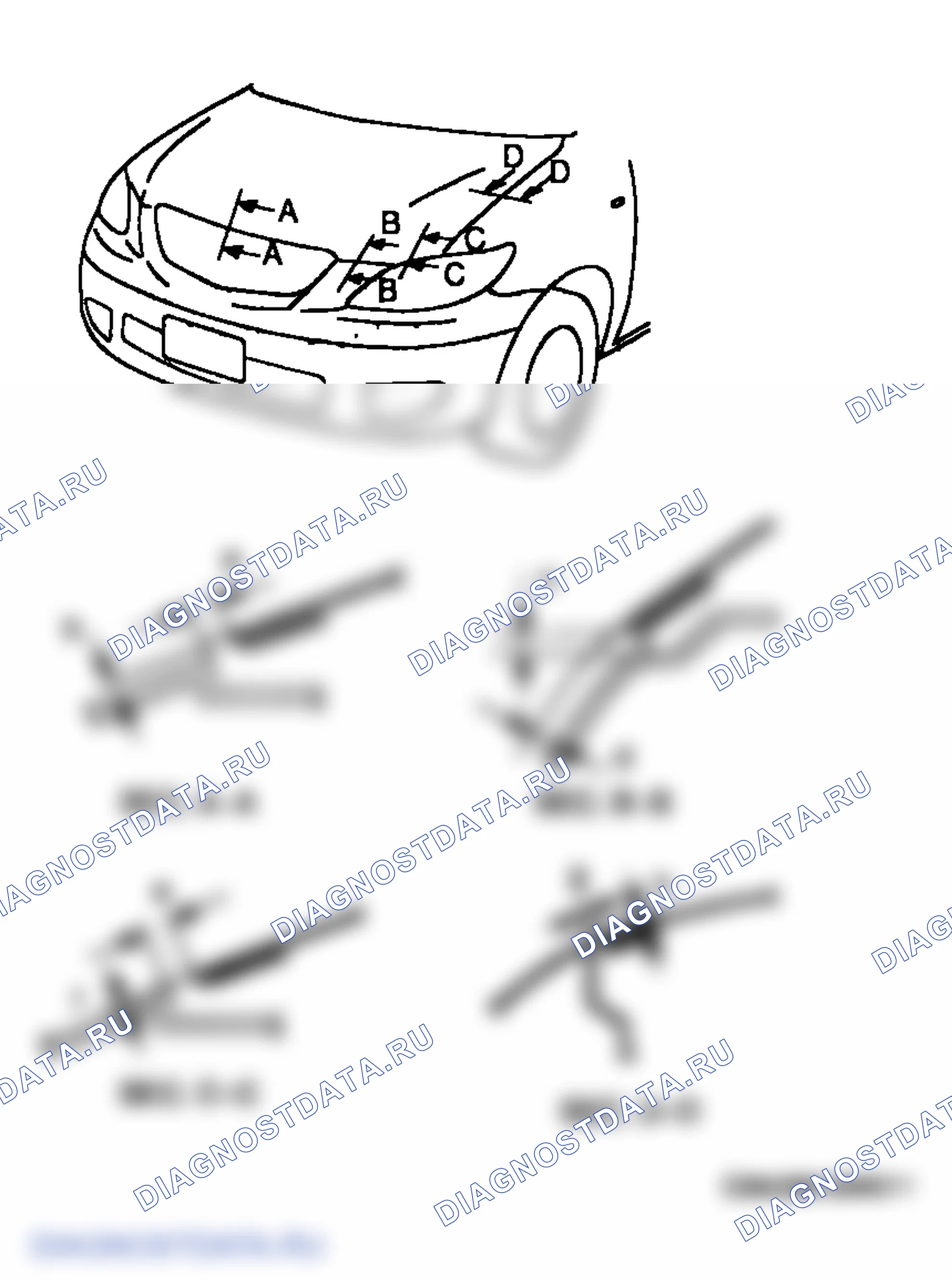 Рис. 8: РЕГУЛИРОВКА КАПОТА. Mazda MPV III