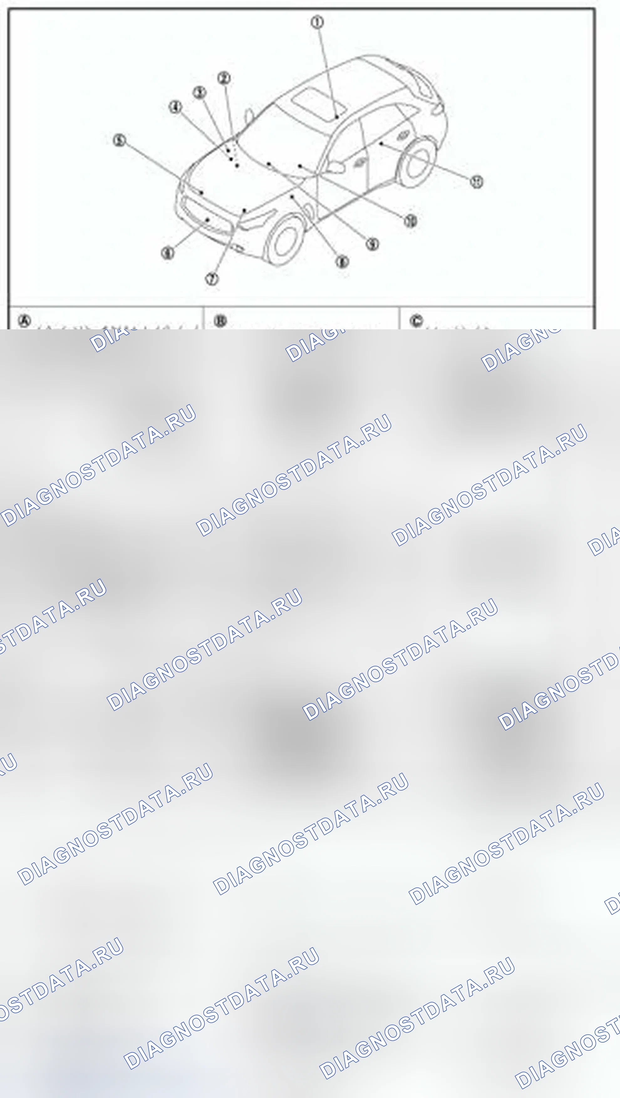 Рис. 100: ИНФОРМАЦИОННЫЙ ДИСПЛЕЙ. Расположение компонентов. Infiniti FX35 II