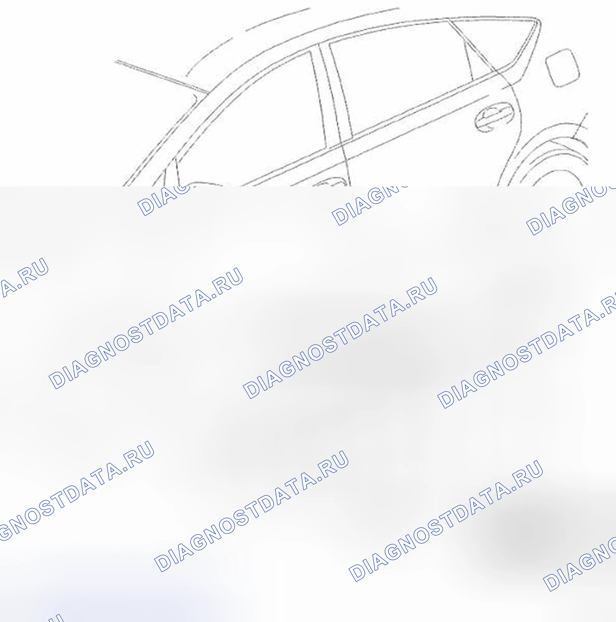 Рис. 175: Идентификация боковых компонентов брызговика. Toyota Prius II рестайлинг