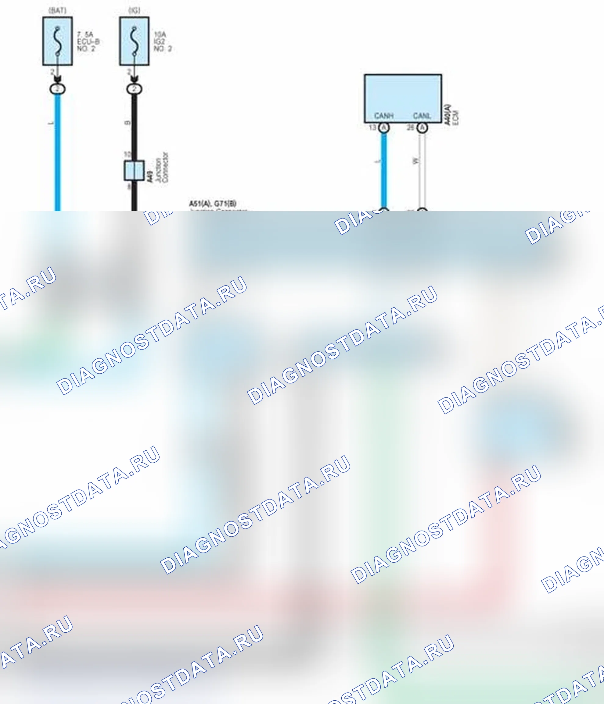 Рис. 171: Схема подключения SRS (5 из 6). Toyota Prius C I