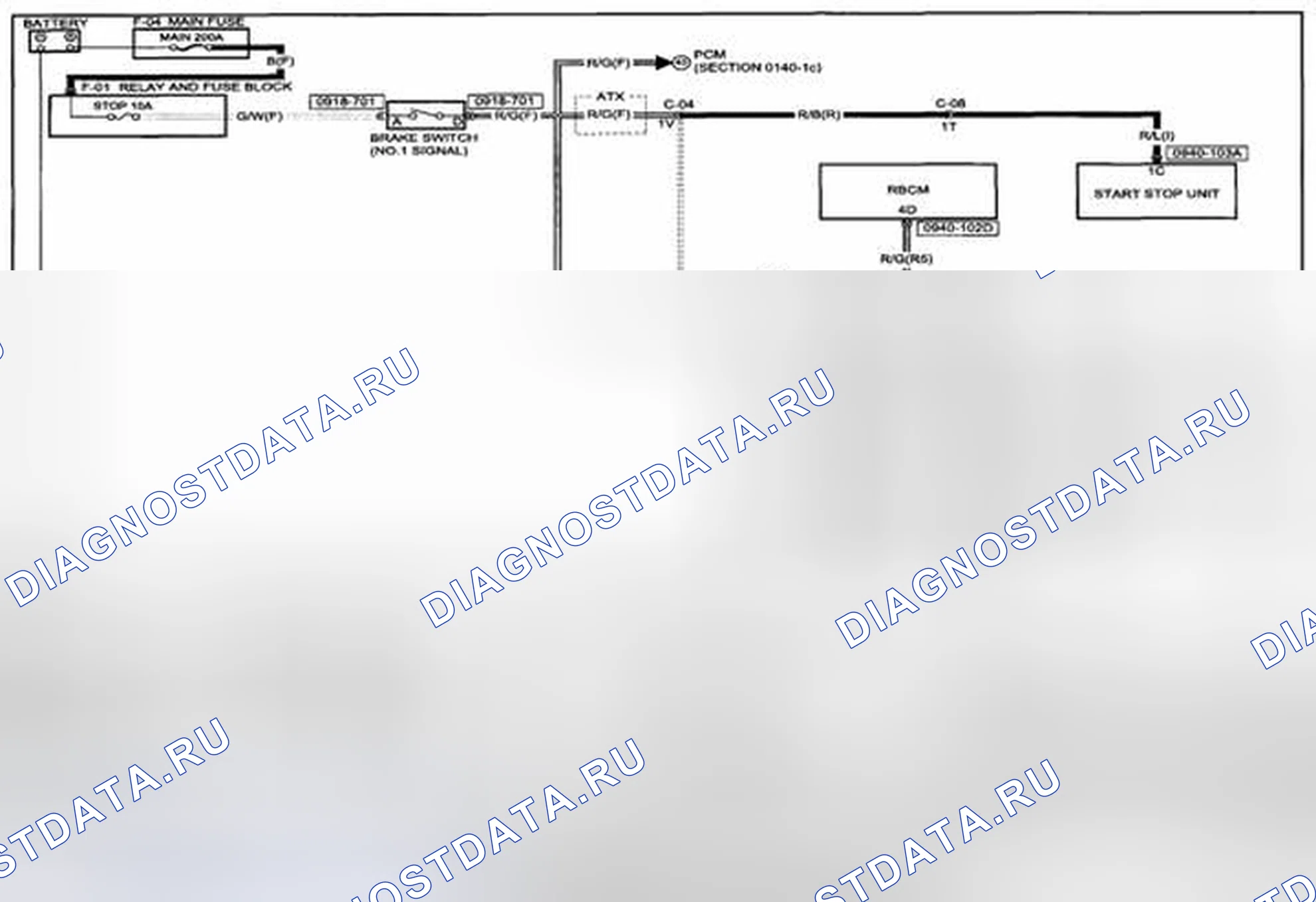 Рис. 185: Схема подключения стоп-сигнала / сигнального огня (0918-7) 1 из 2. Mazda CX-5 I