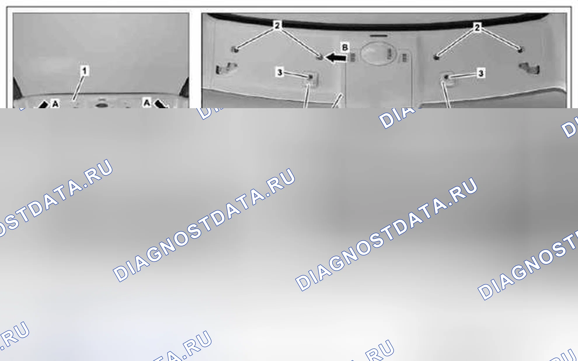 Рис. 131: Демонтаж / монтаж панелей каркаса передней крыши - AR68.30-P-xtigx1 4450MCV. Kia Soul I