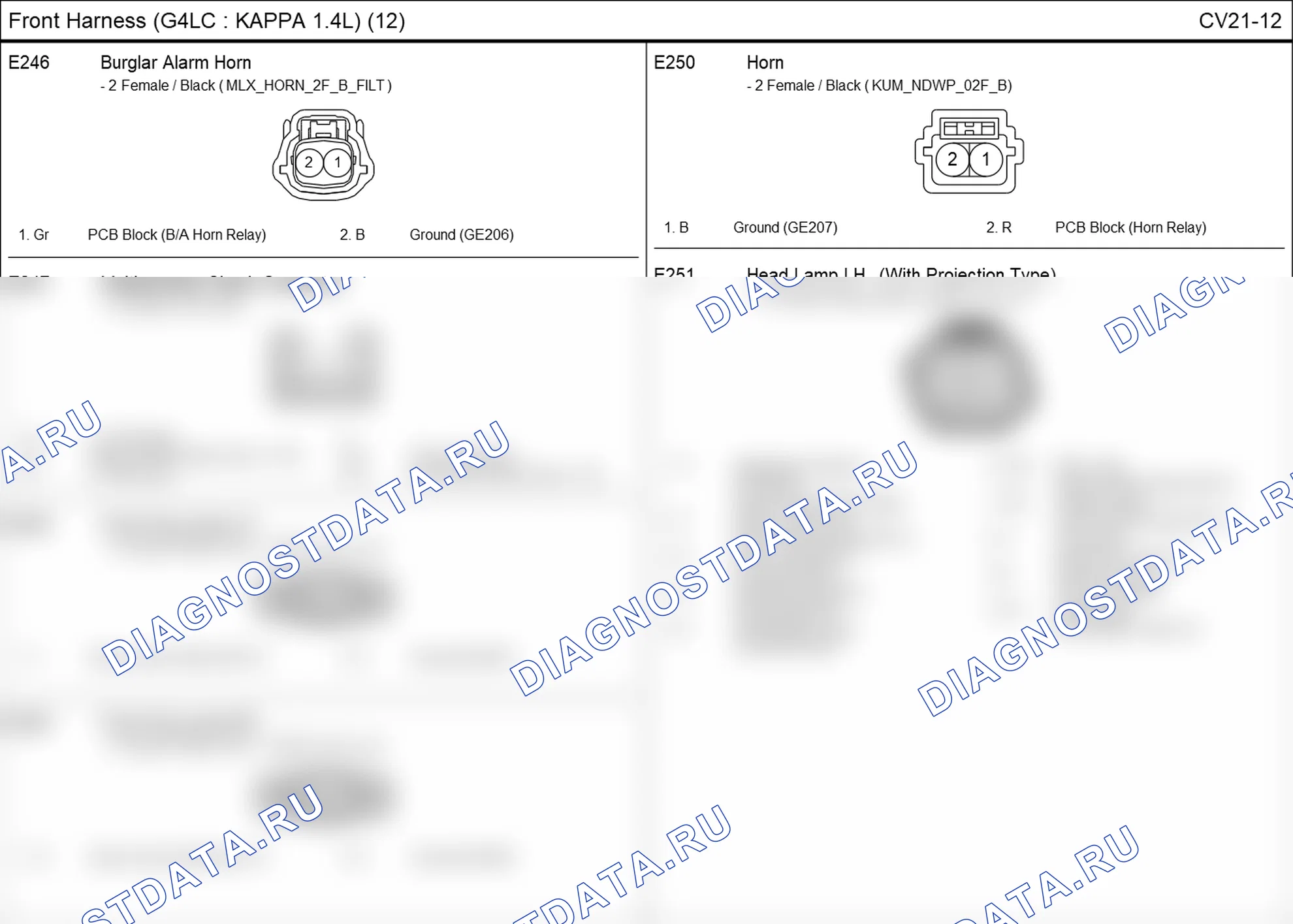 Распиновка разъёма E247 — front harness. Hyundai i20 GB