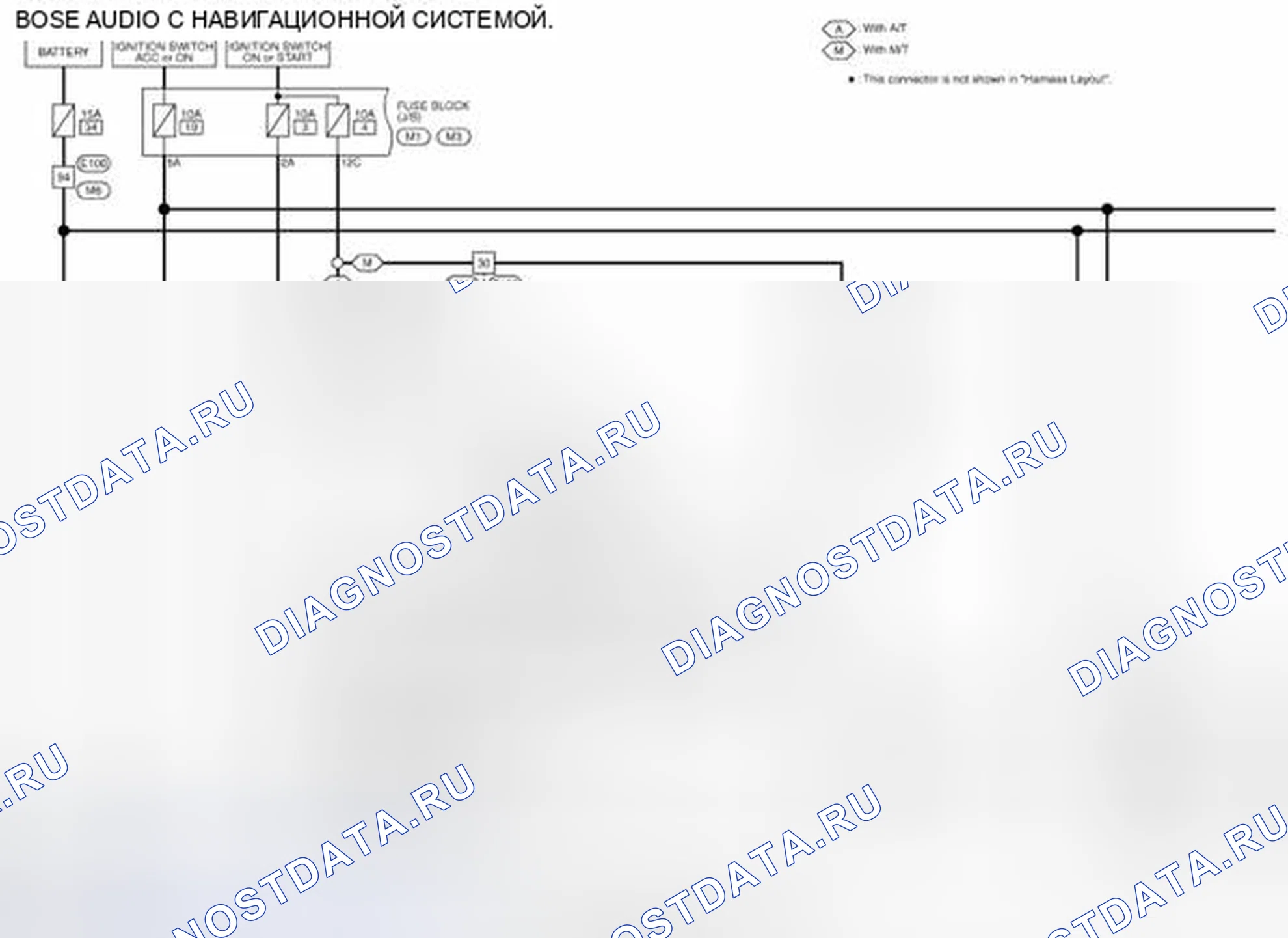 Рис. 91: электросхема - BOSE AUDIO с навигационной системой. Honda MDX I