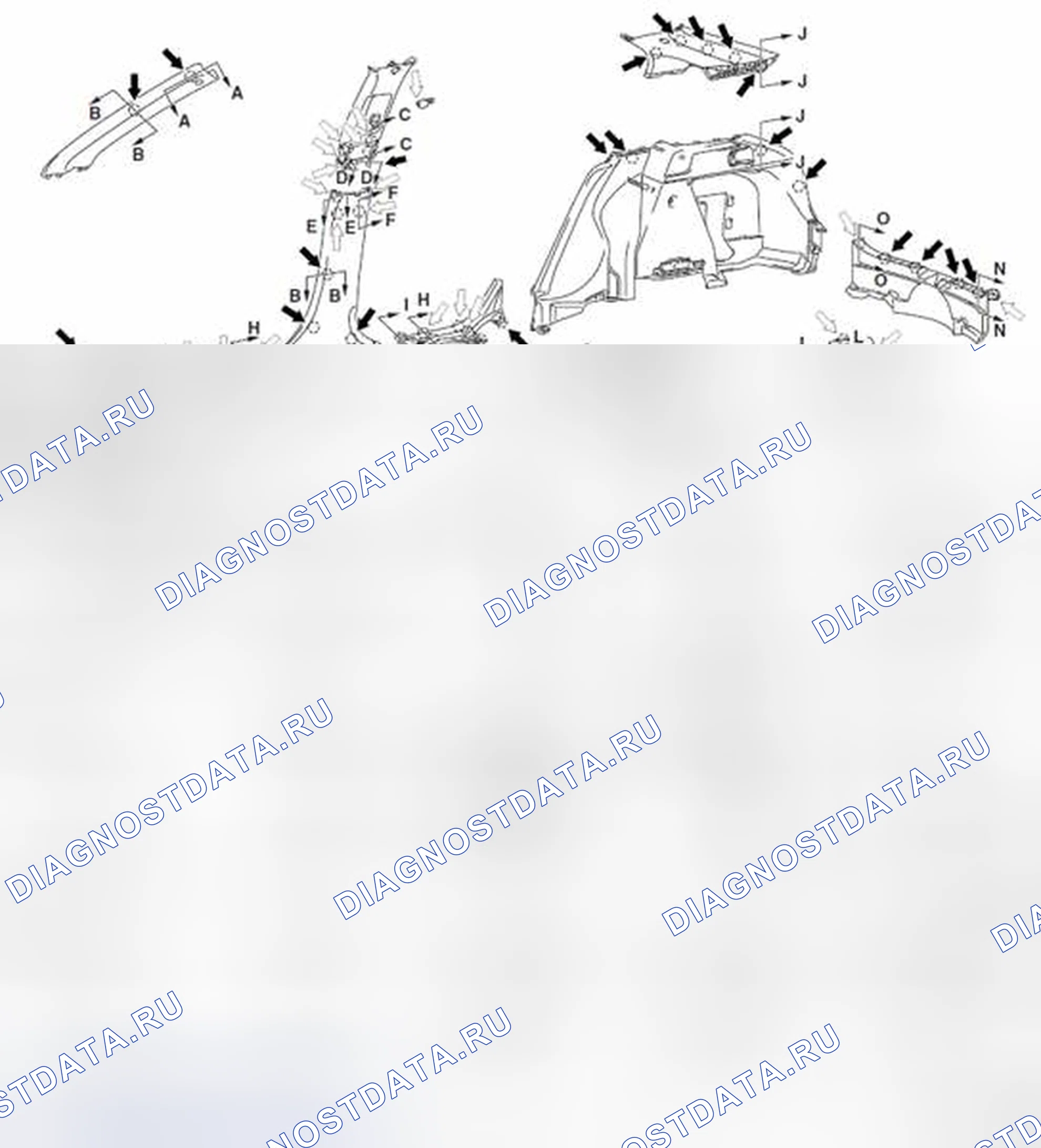 Рис. 39: ПОЛОЖЕНИЯ ЗАЖИМА И КОГТЯ. Mazda MX-5 NB