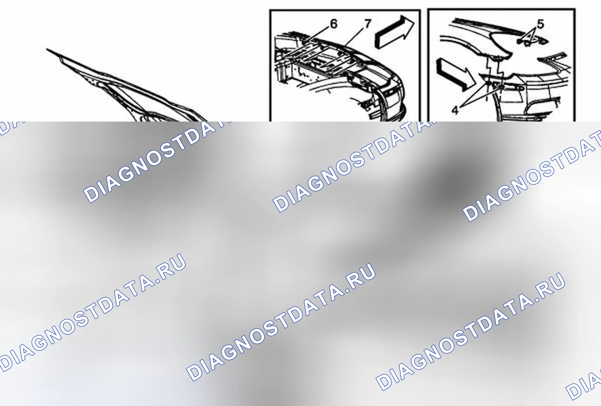Рис. 3: Замена передней бампера. Chevrolet Corvette C6