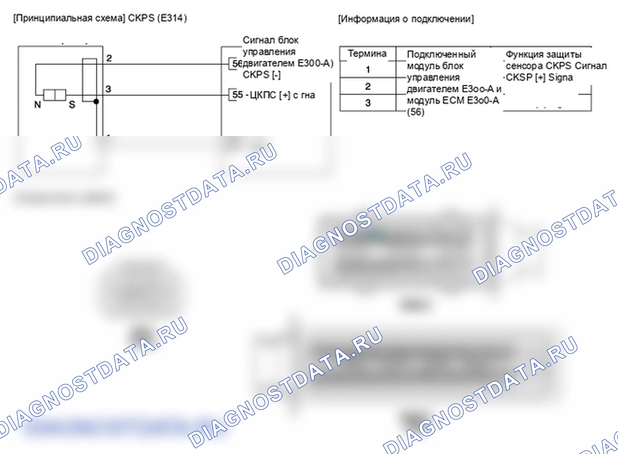 Фрагмент электросхемы: Датчик положения коленчатого вала (CKPS). Hyundai i20 GB