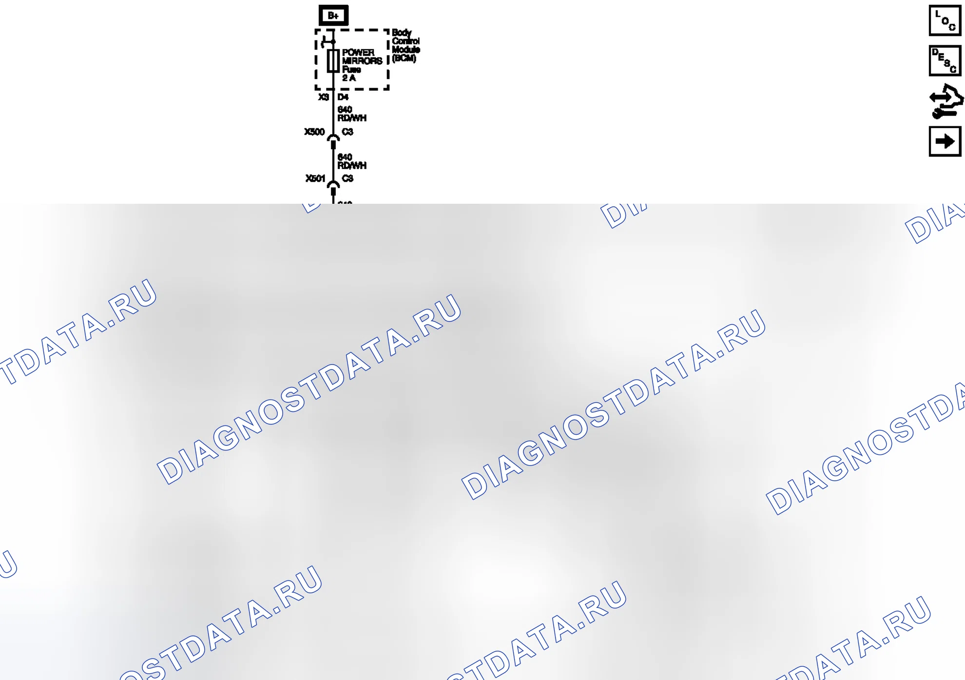 Рис. 5: Схемы подключения силовых зеркал. Chevrolet Malibu VIII