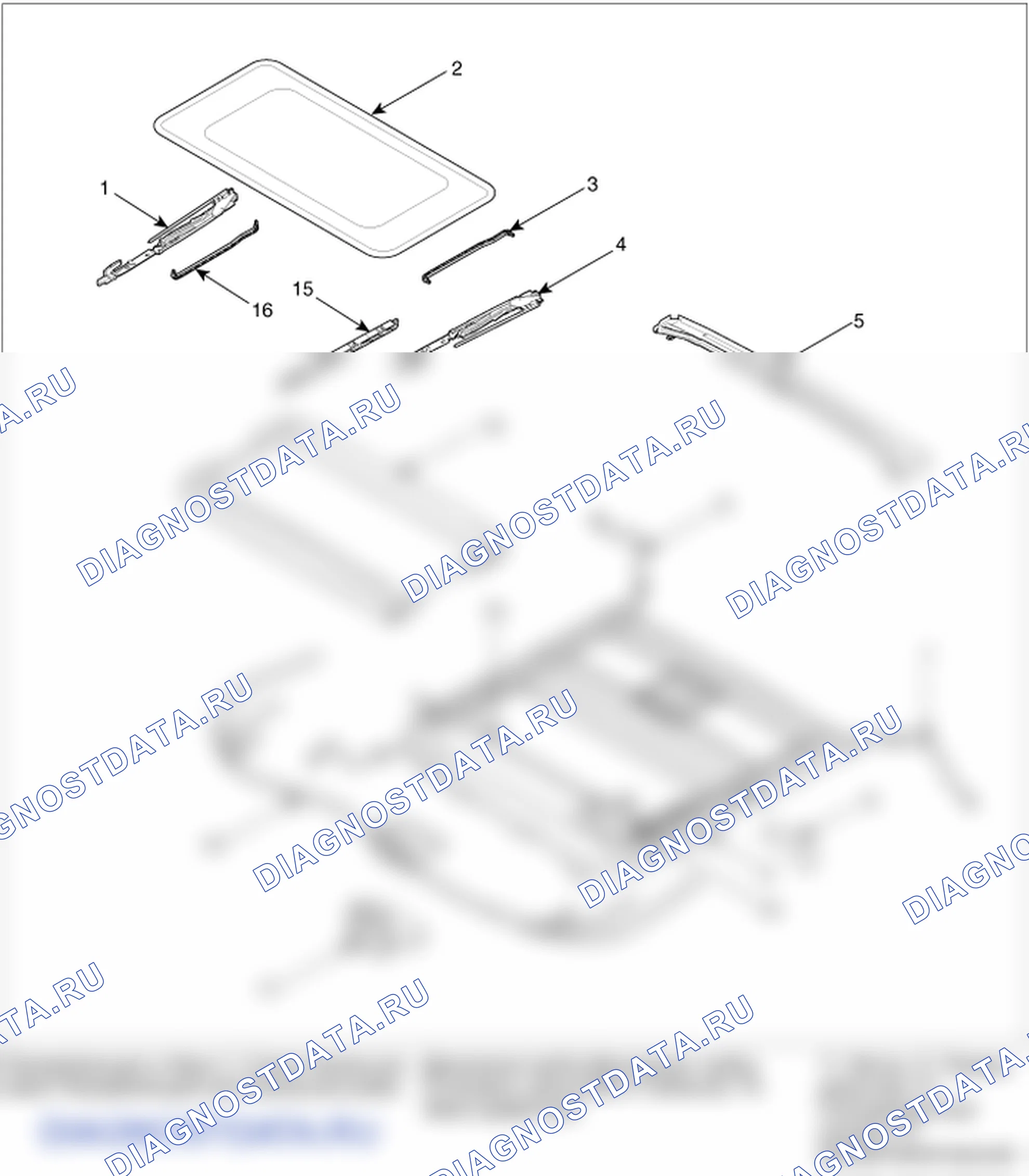 Детали люка в сборе. Hyundai Santa Fe CM