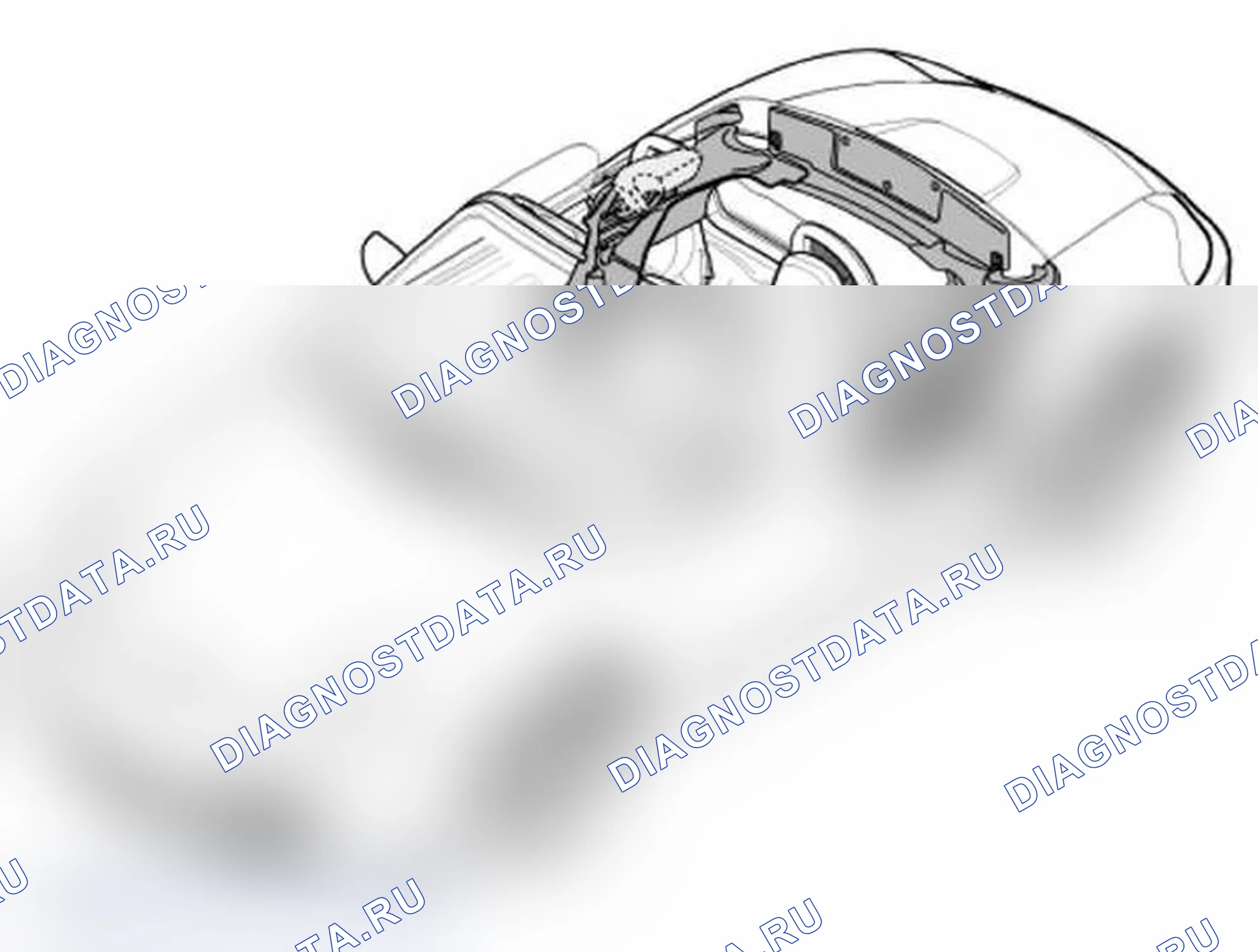 Рис. 54: СНЯТИЕ И УСТАНОВКА ИЗОЛЯЦИИ ДЛЯ складного ВЕРХНЕГО ОТСЕКА. Porsche Boxster S 986