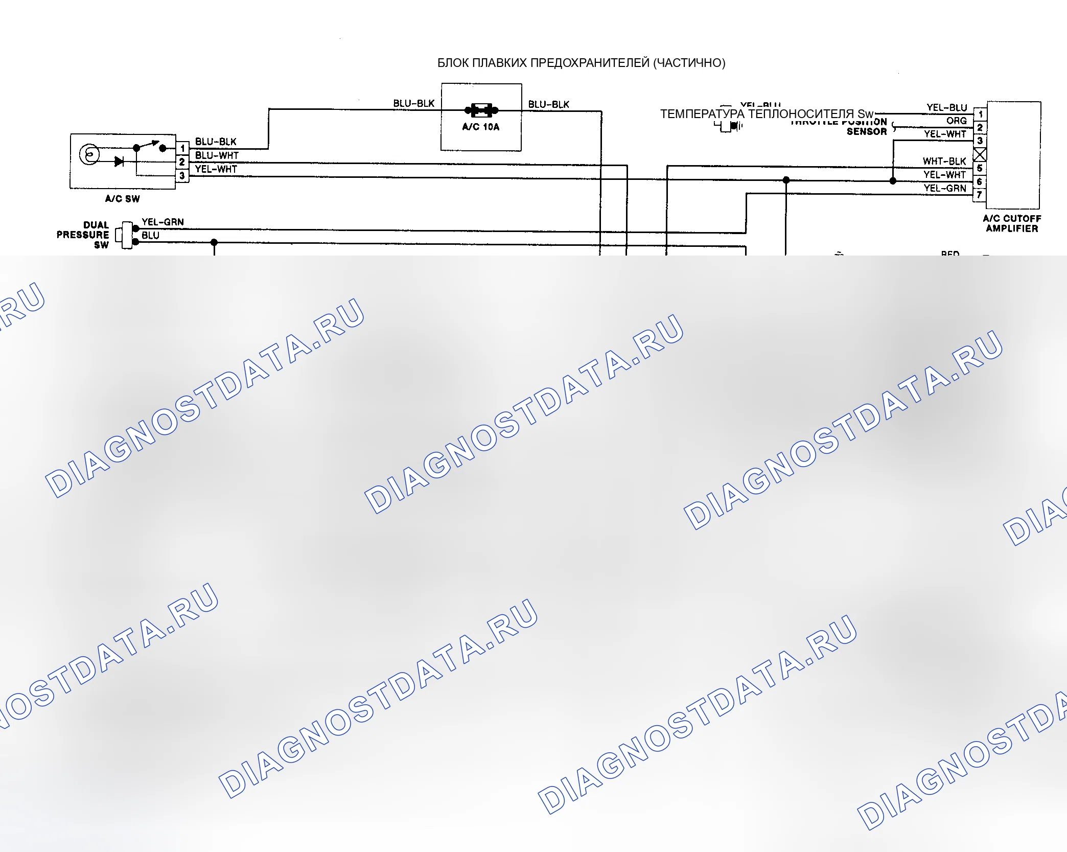 Рис. 6: электросхема ручной системы A / C-отопитель (1990 Rocky 1.6L). Daihatsu Rocky I