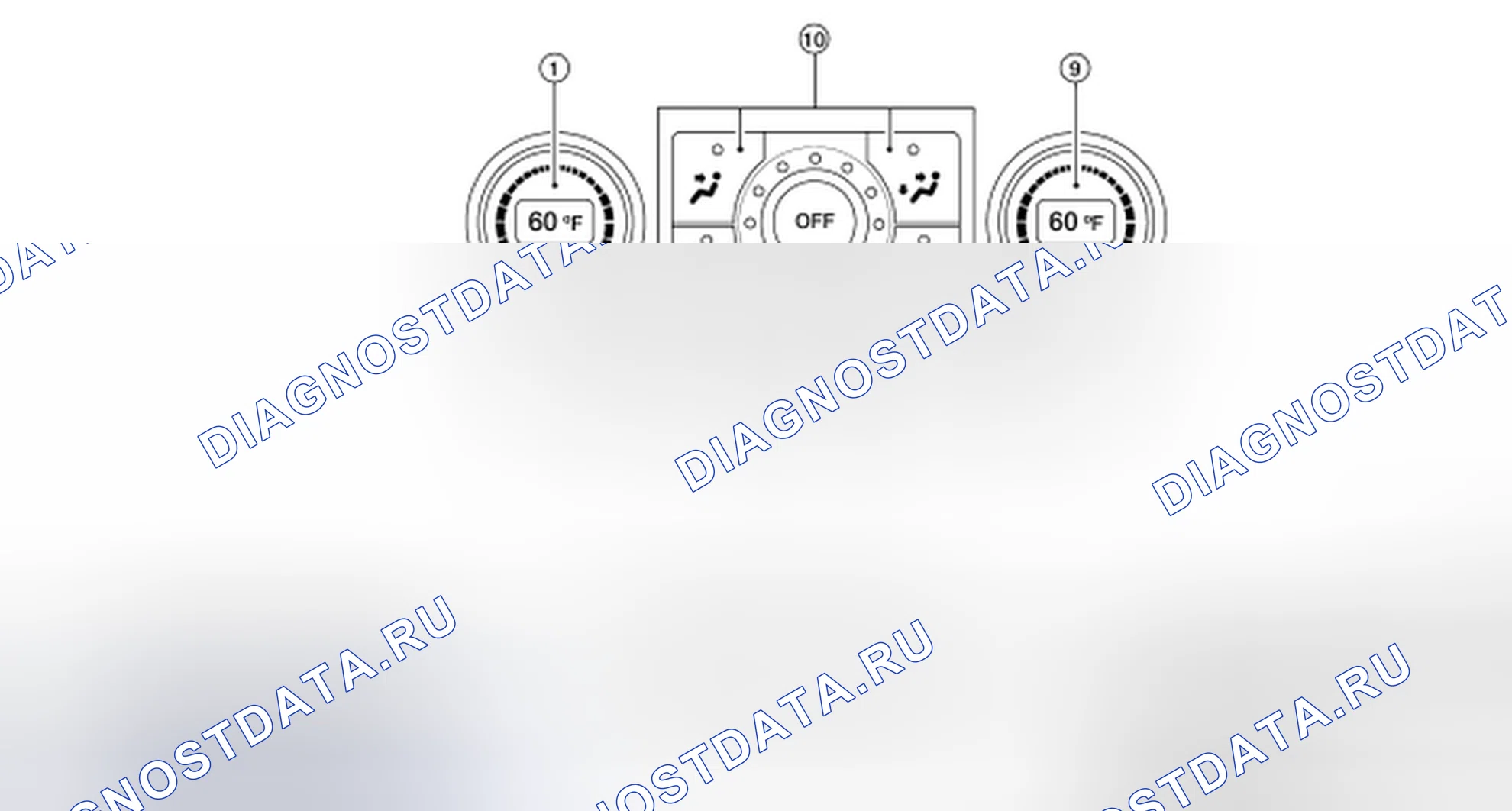 Рис. 54: Идентификация переключателя рециркуляции воздуха. Nissan Altima L32