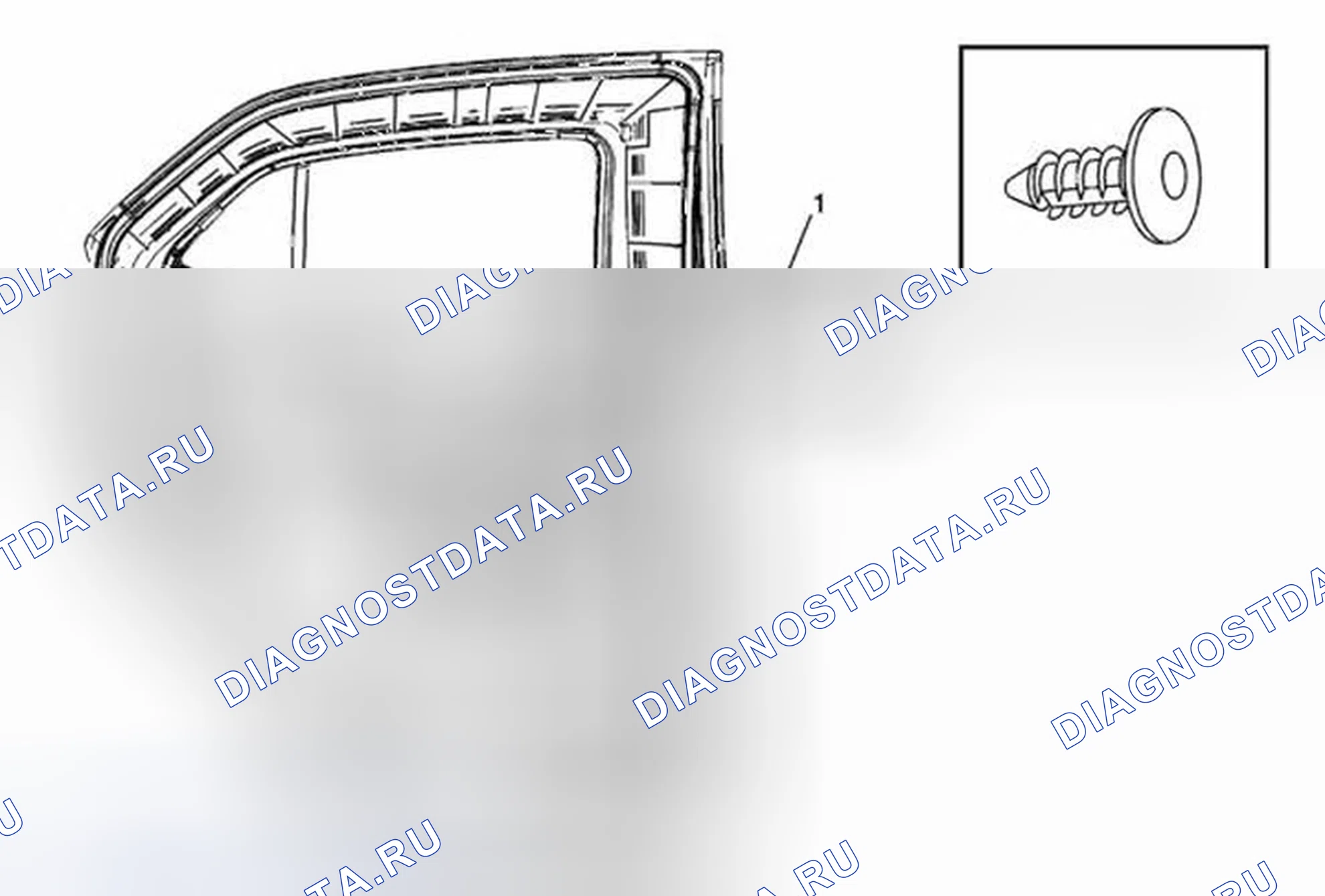 Рис. 182: Замена погодостойкой полосы задней боковой двери - сторона двери. Buick Encore I
