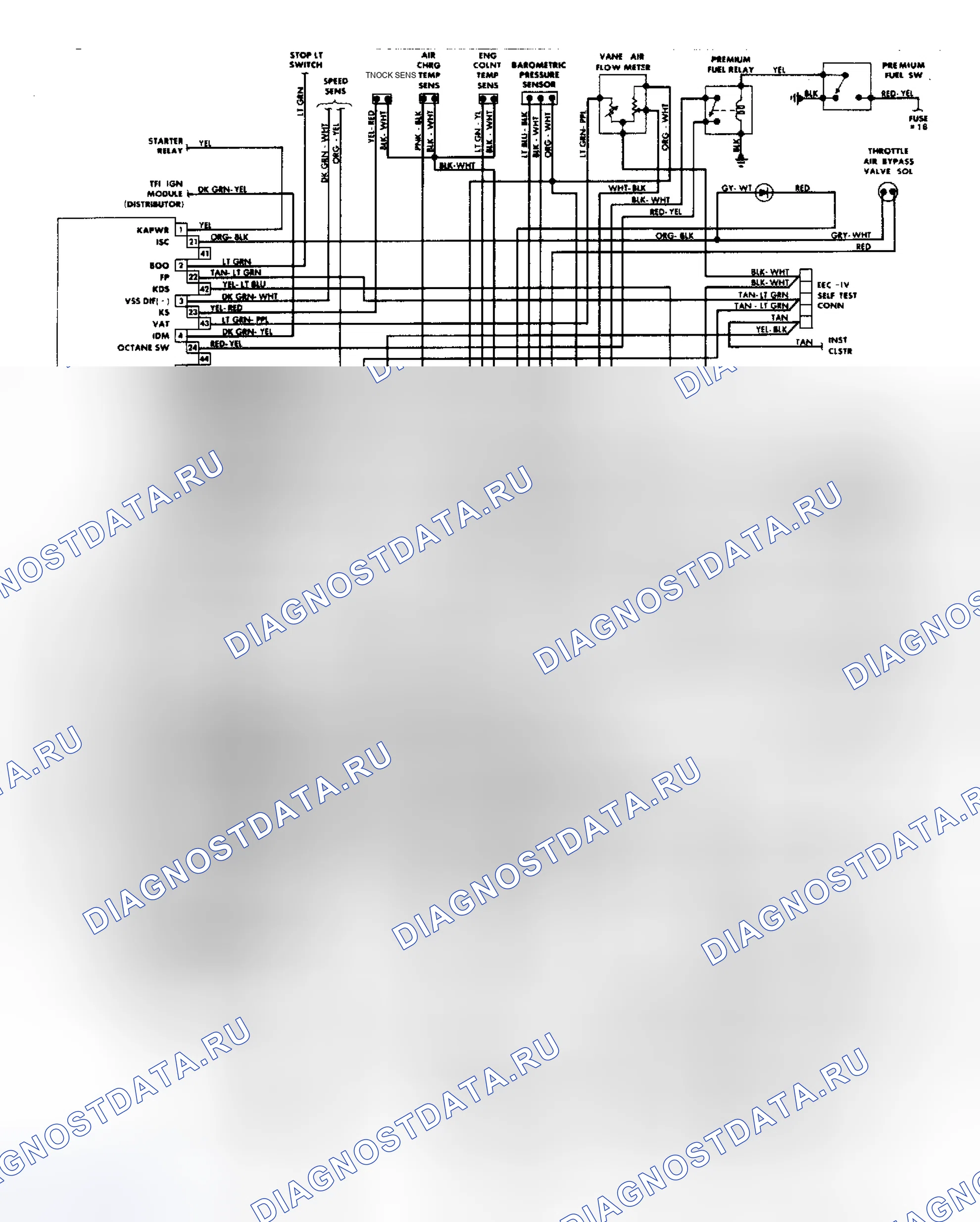 Рис. 15: Схема подключения системы 2.3L Turbo MPFI. Ford LTD Crown Victoria I