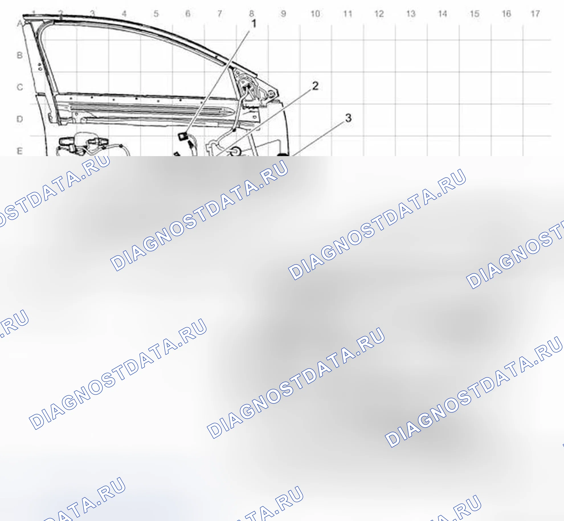 Рис. 14: Прокладка жгутов передней двери. Buick LaCrosse II рестайлинг