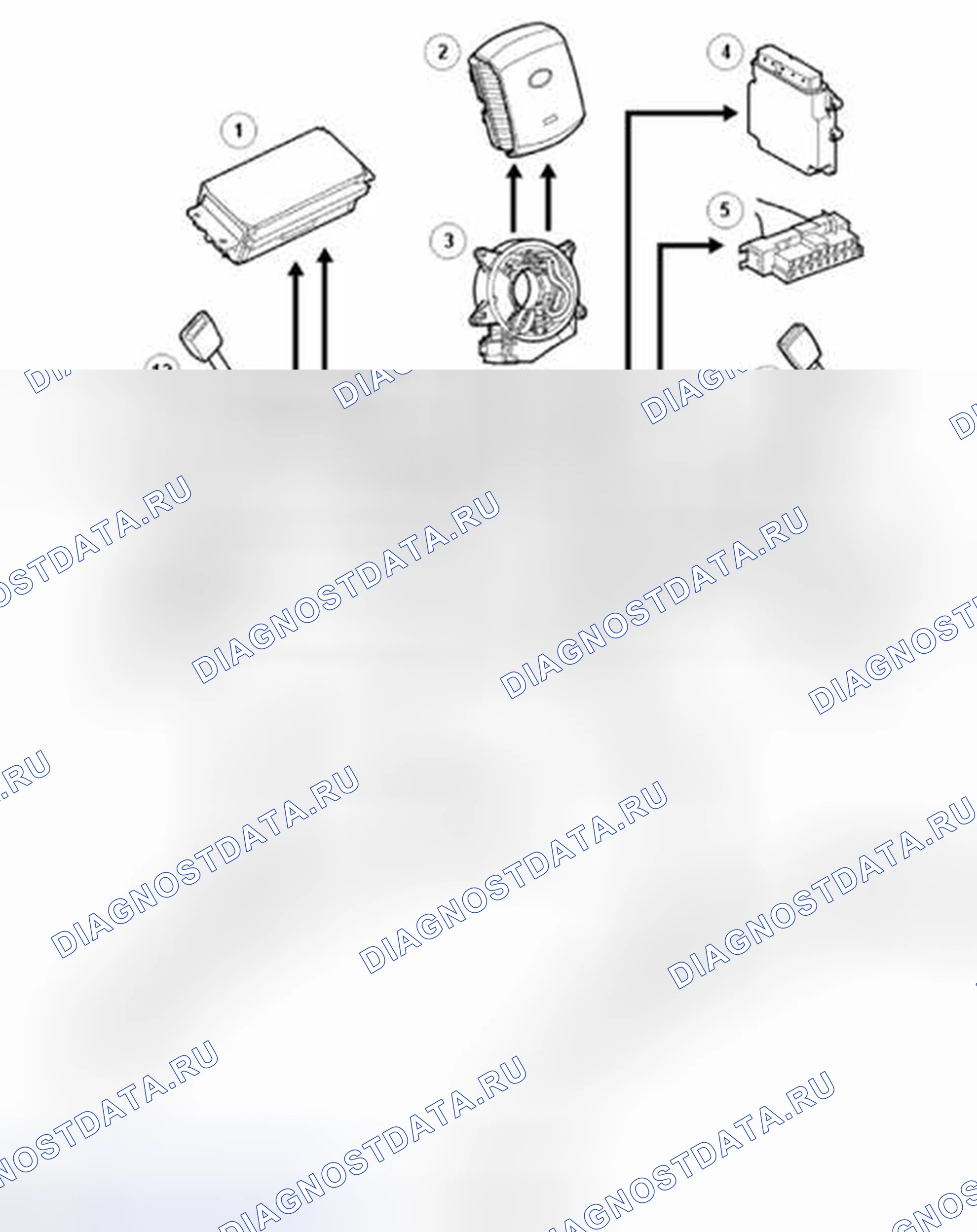 Рис. 35: СХЕМА УПРАВЛЕНИЯ SRS - ЛИСТ 2 ИЗ 2 (ВСЕ РЫНКИ). Land Rover Range Rover Sport L320