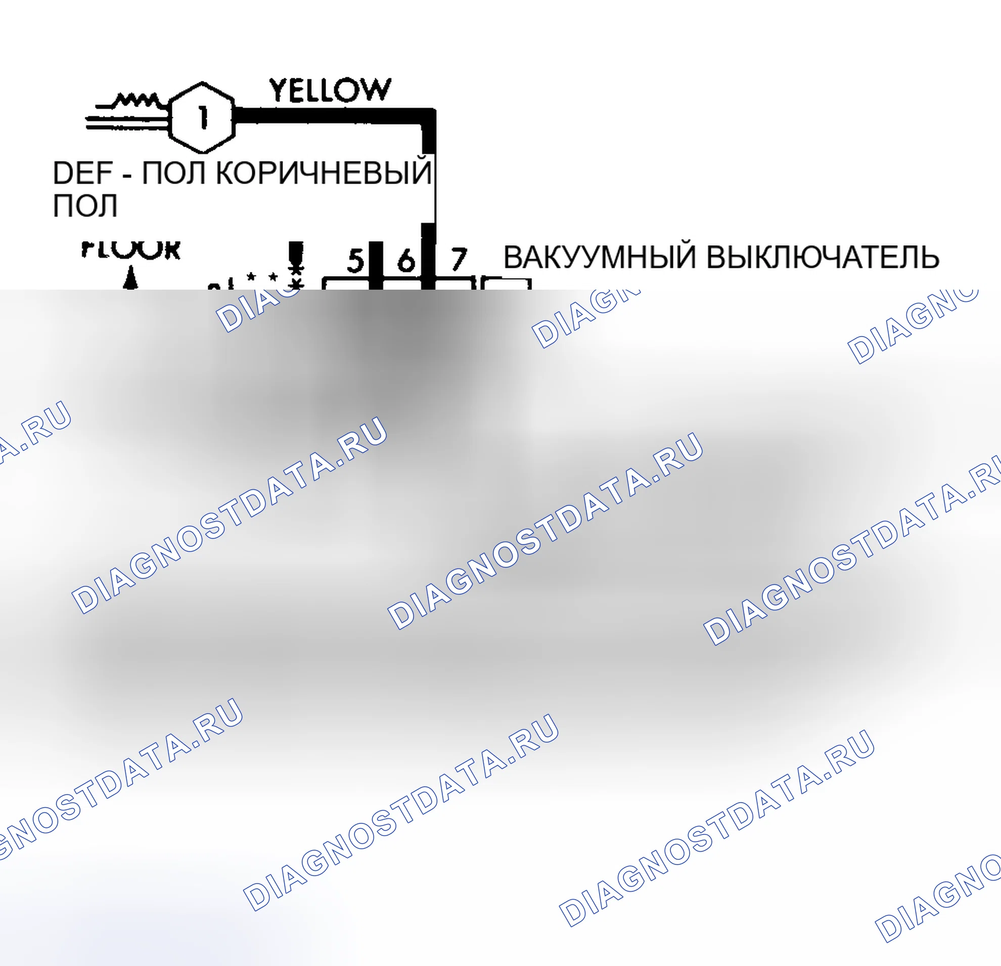 Рис. 1: СХЕМА ВАКУУМНЫХ ШЛАНГОВ. Dodge Pickup R3500 AD pre