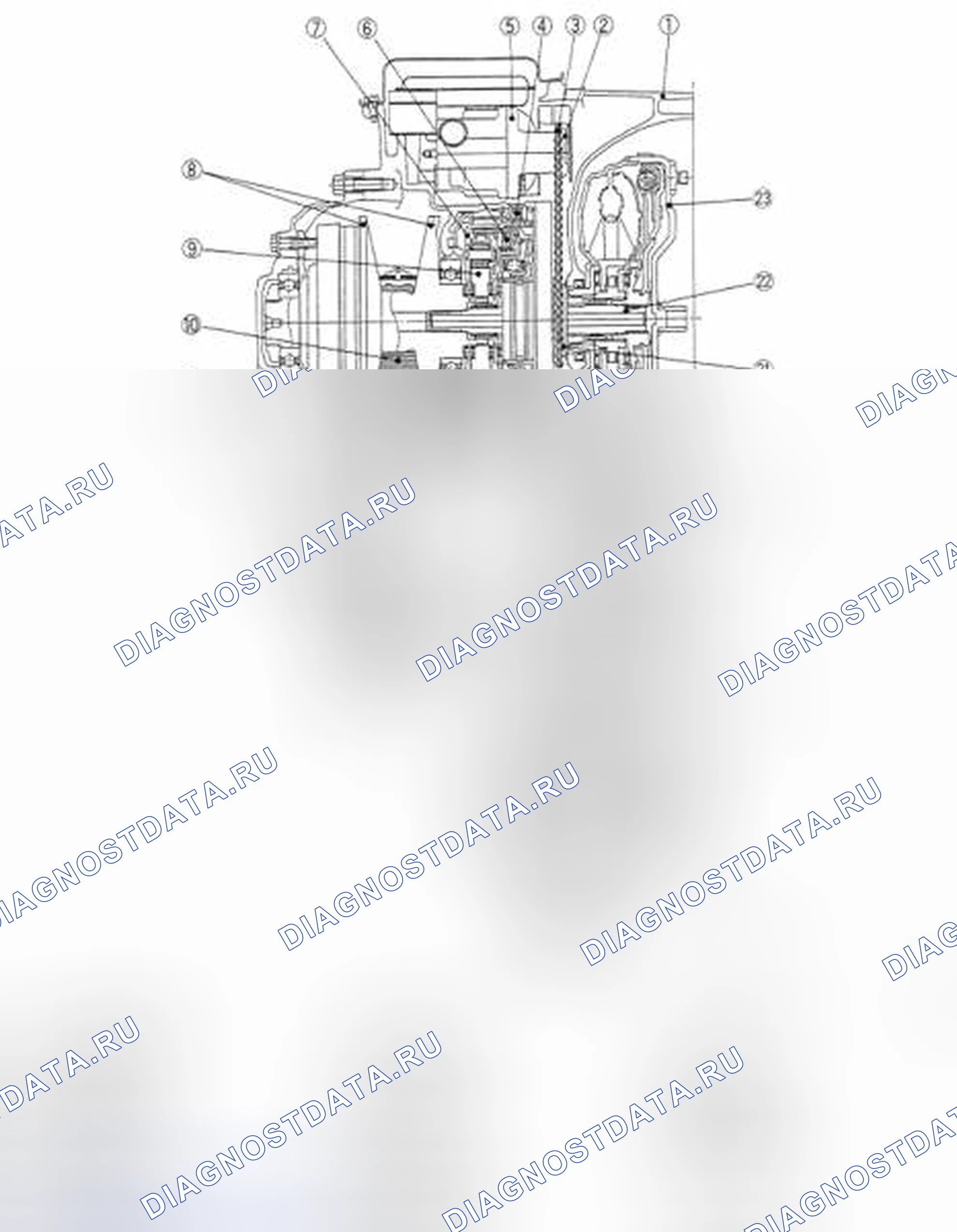 Рис. 44: Поперечное сечение - СИСТЕМА CVT. Nissan Sentra B16