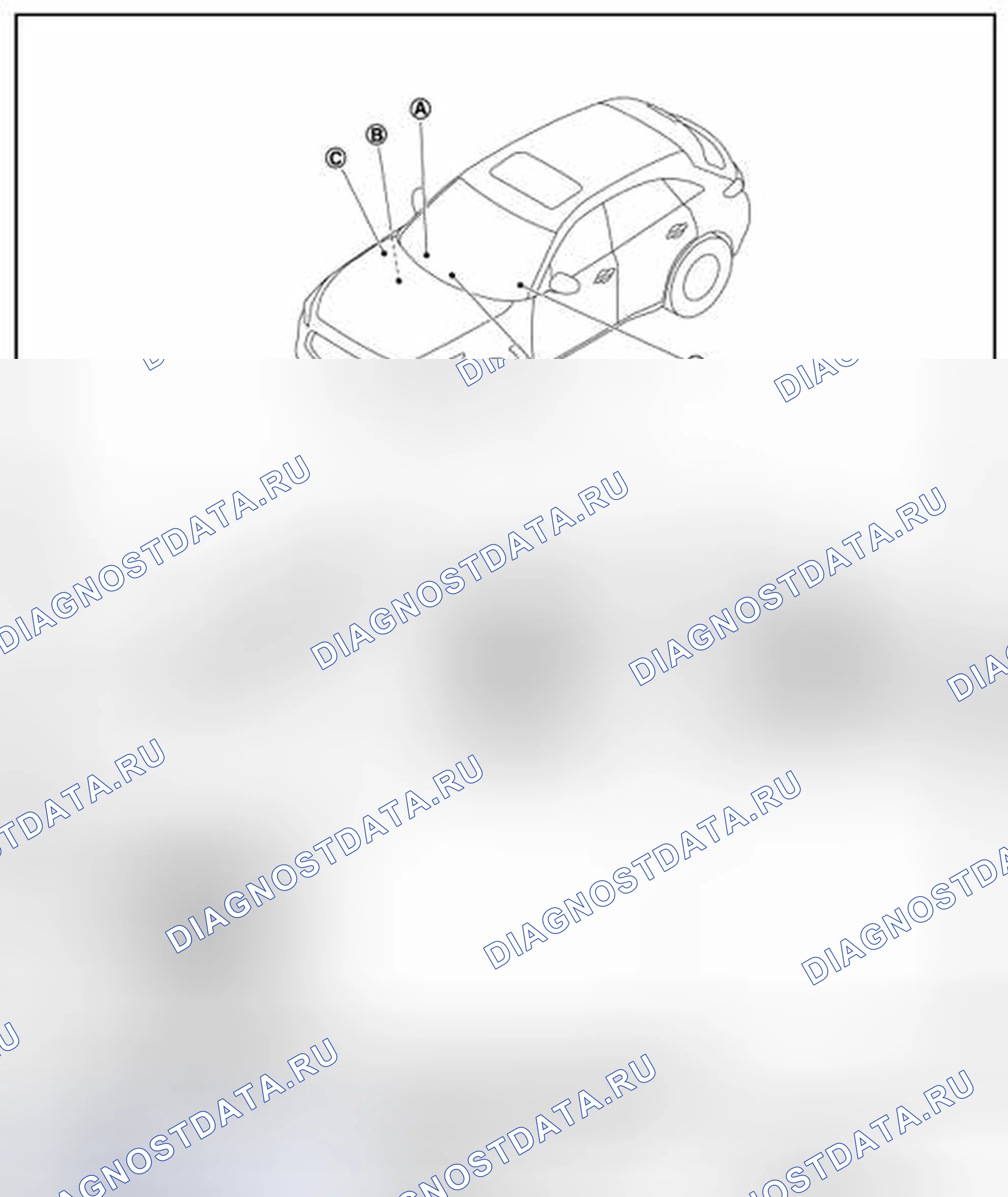 Рис. 55: Расположение компонентов. Infiniti FX37 II рестайлинг