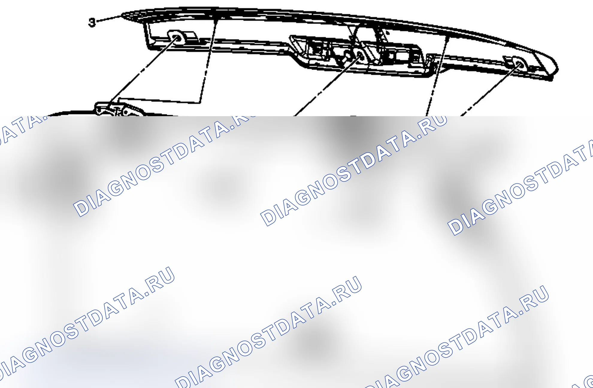 Рис. 2: Замена верхней аппликации для открытия заднего корпуса. Chevrolet Tahoe III