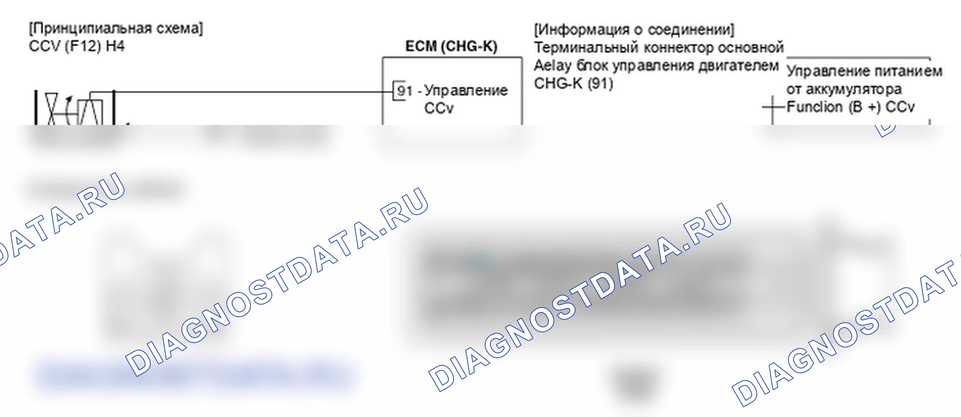 Фрагмент электросхемы: Клапан закрытия контейнера (CCV). Hyundai Genesis Coupe(Bk)-U.S. I