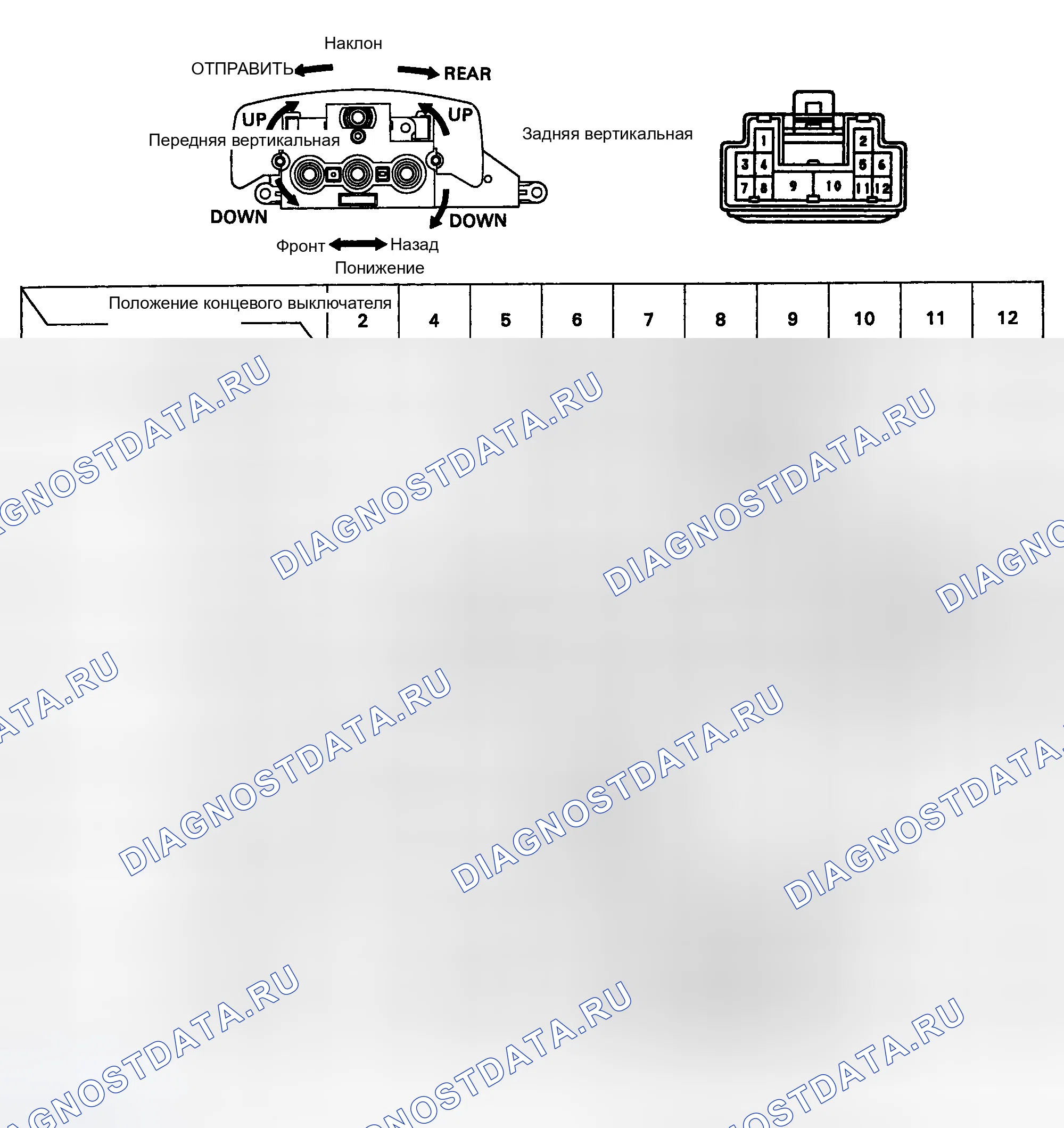 Рис. 13: ВЫКЛЮЧАТЕЛЬ КРЕСЛА С ЭЛЕКТРОПРИВОДОМ. Toyota Camry V30