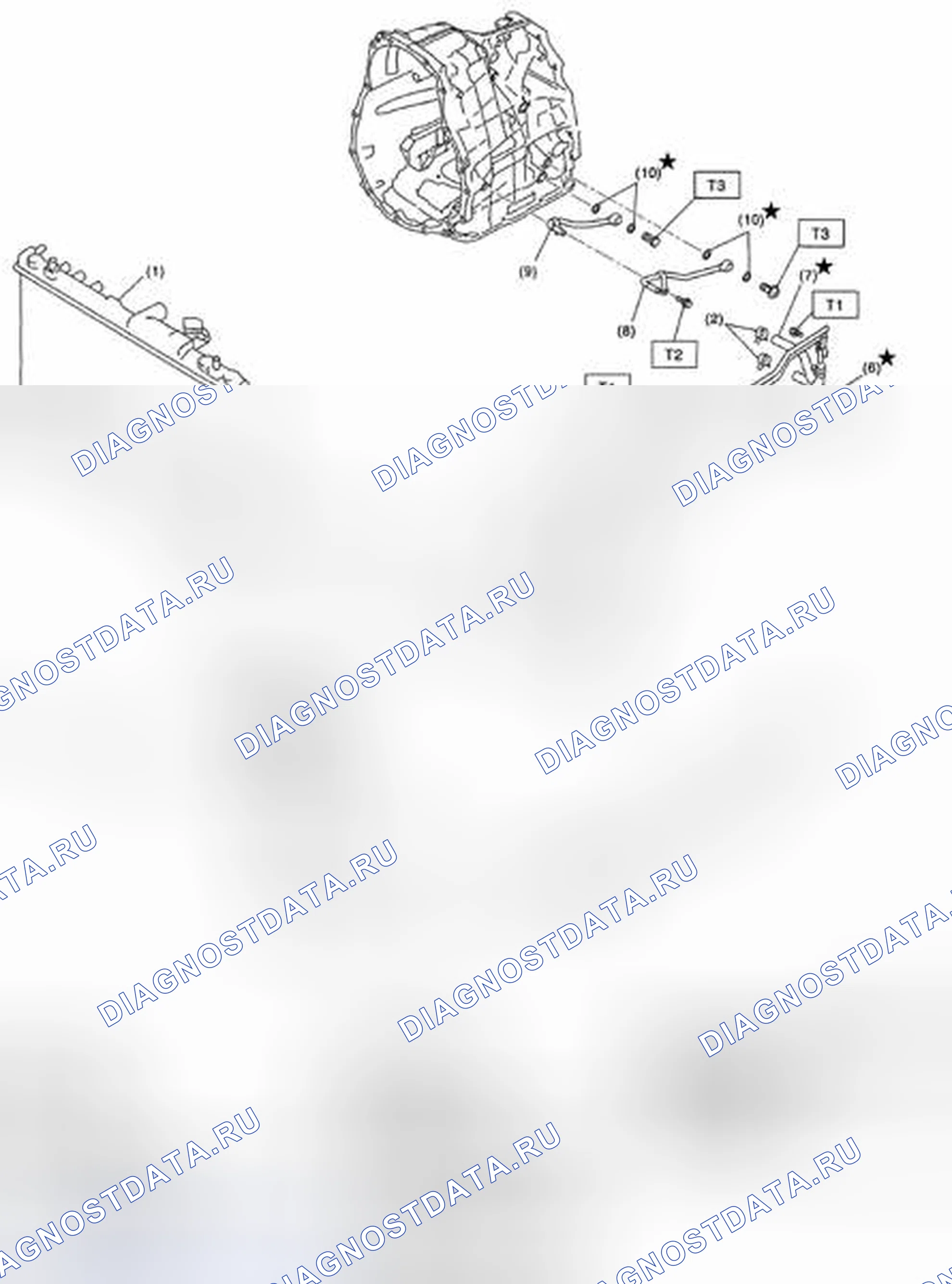 Рис. 568: ТРУБА И ШЛАНГ ОХЛАДИТЕЛЯ CVTF. Subaru Outback BR