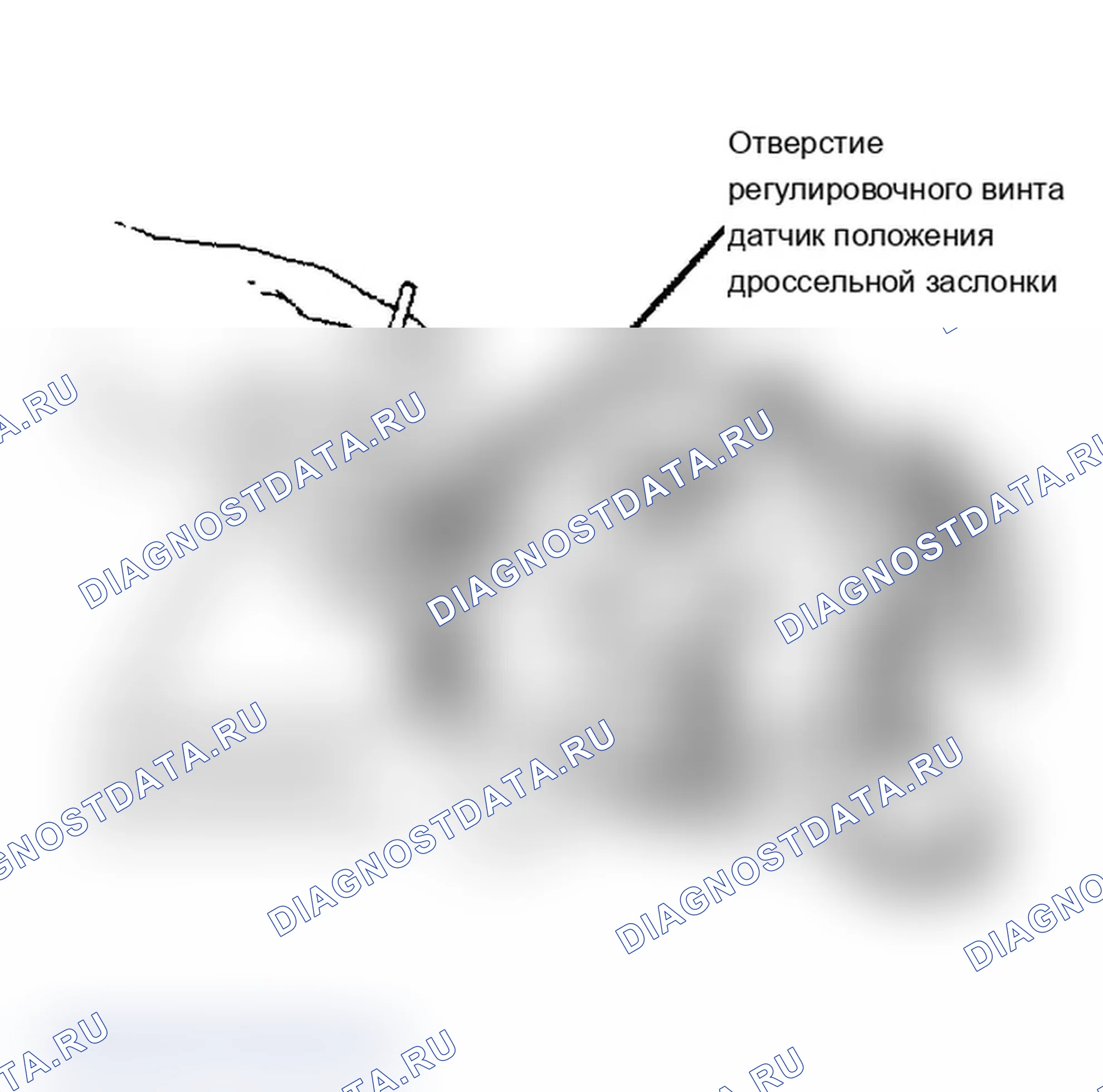 Рис. 16: Место регулировки датчик положения дроссельной заслонки для E4ME. Chevrolet El Camino V