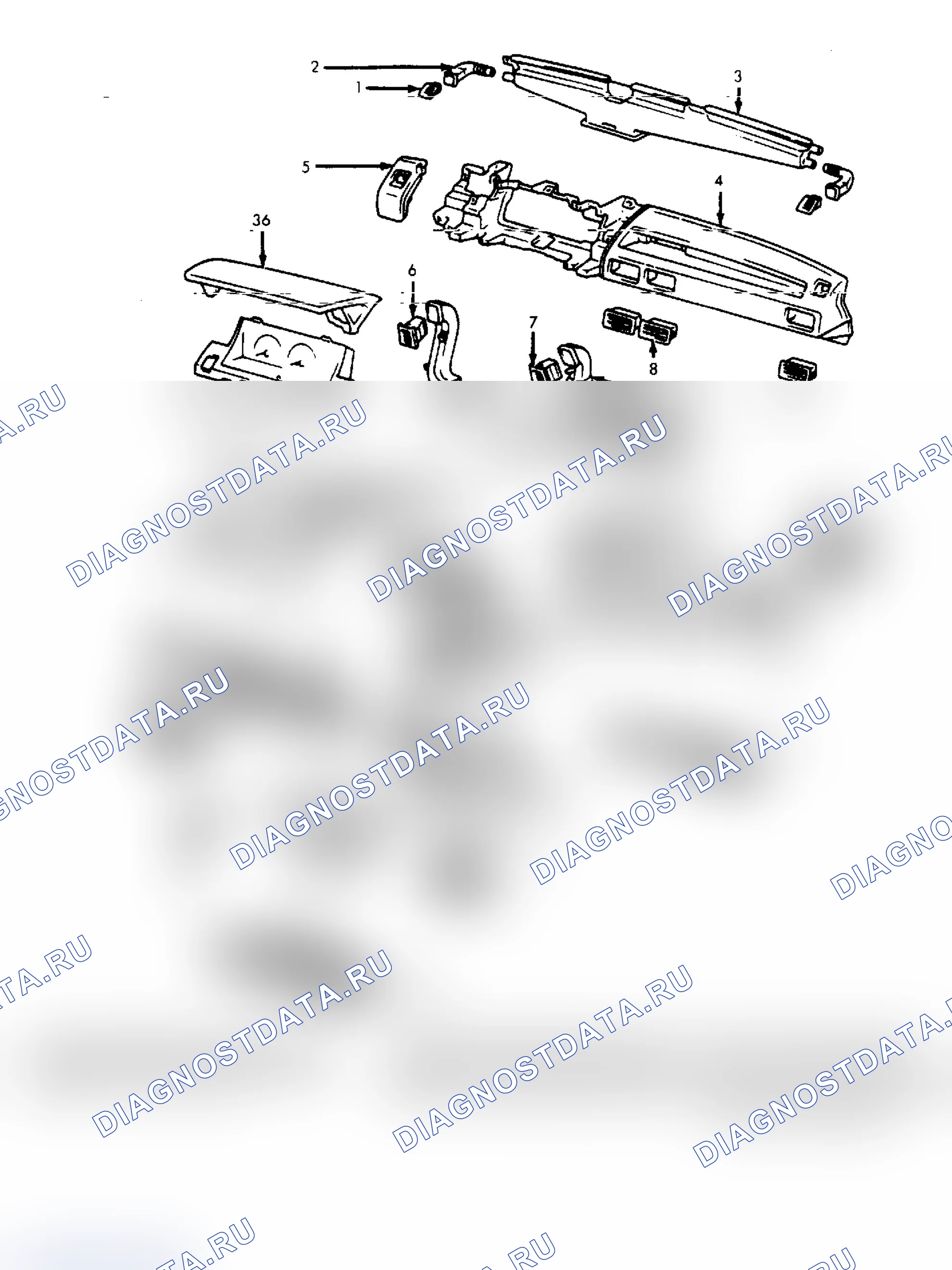 Рис. 1: Компоненты приборной панели и приборной панели Chevrolet Nova. Chevrolet Nova V
