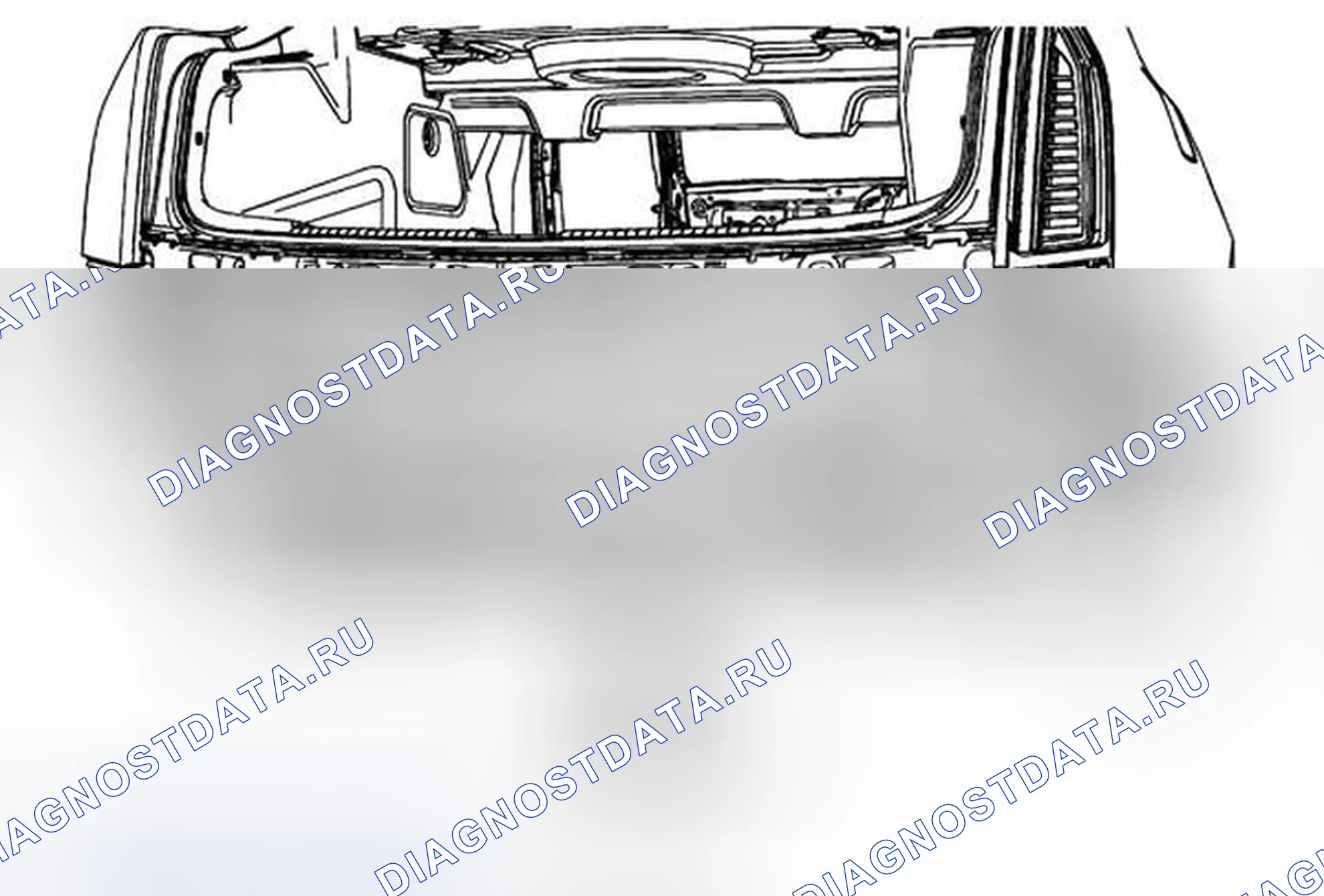 Рис. 26: Замена нижнего кронштейна приборной панели заднего бампера. Cadillac ATS I