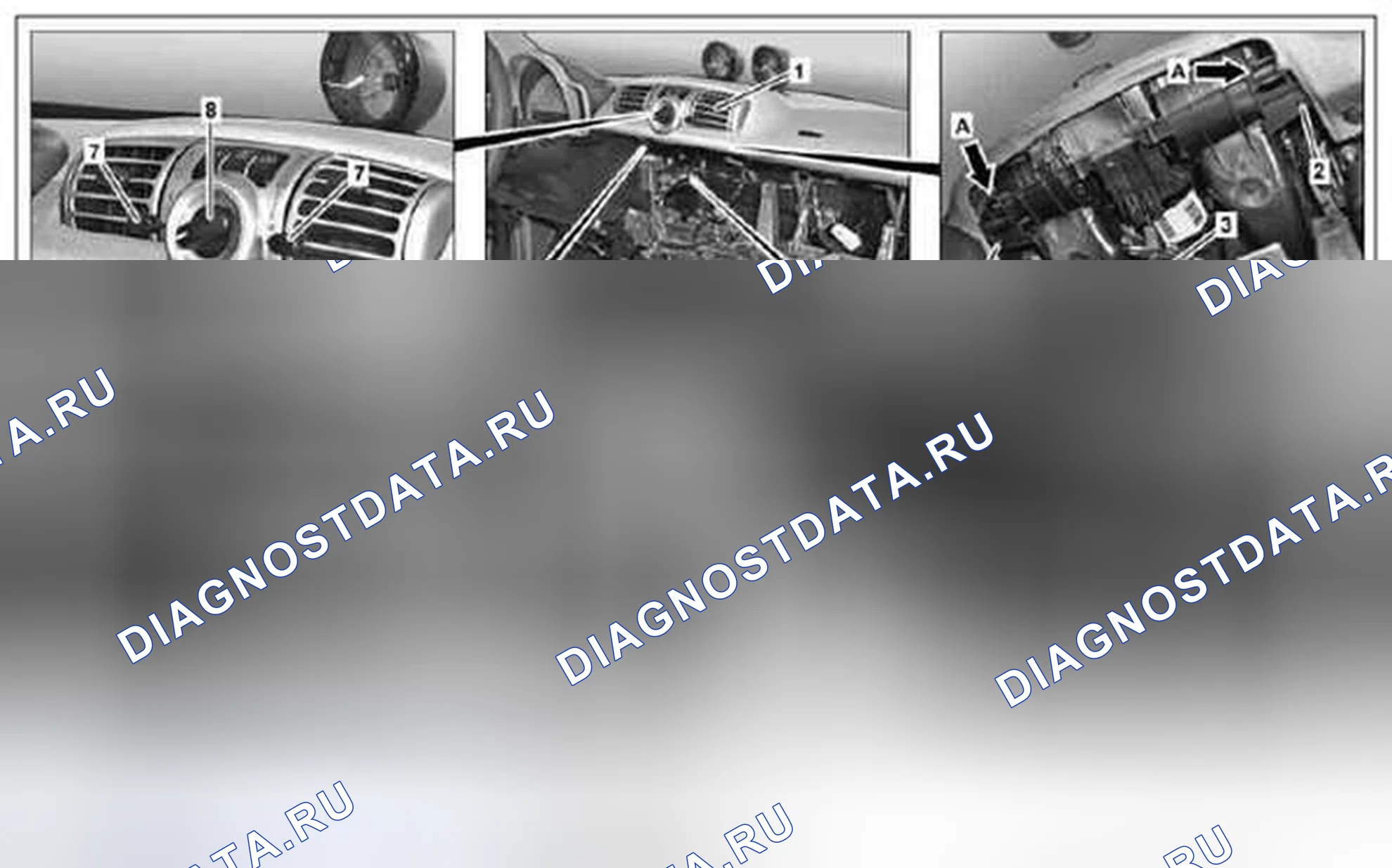 Рис. 104: Демонтаж / монтаж центральной воздушной форсунки - AR68.10-P-1150MCF. Kia Soul I